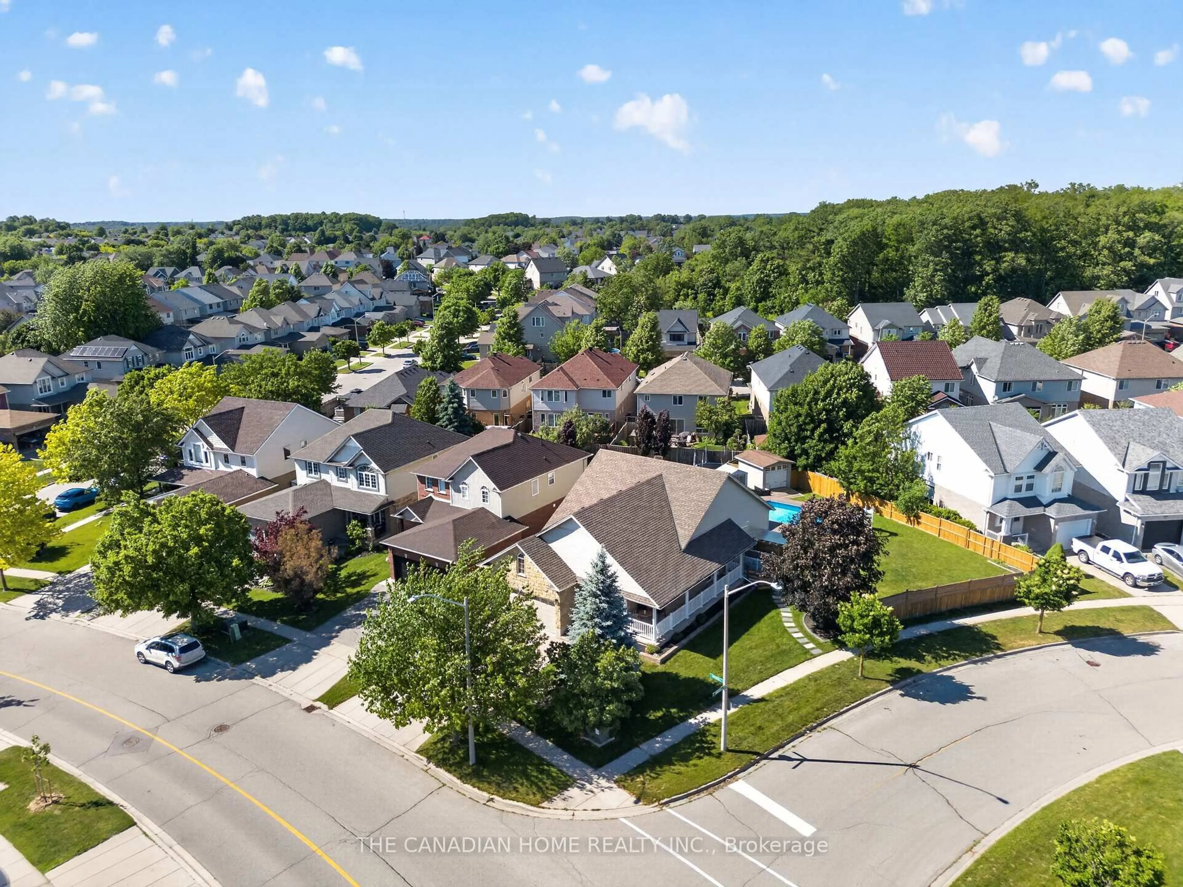 A pic from outside/outdoor area/front of a property/back of a property/a pic from drone, street for 339 Kerwood Dr, Cambridge Ontario N3C 4M2