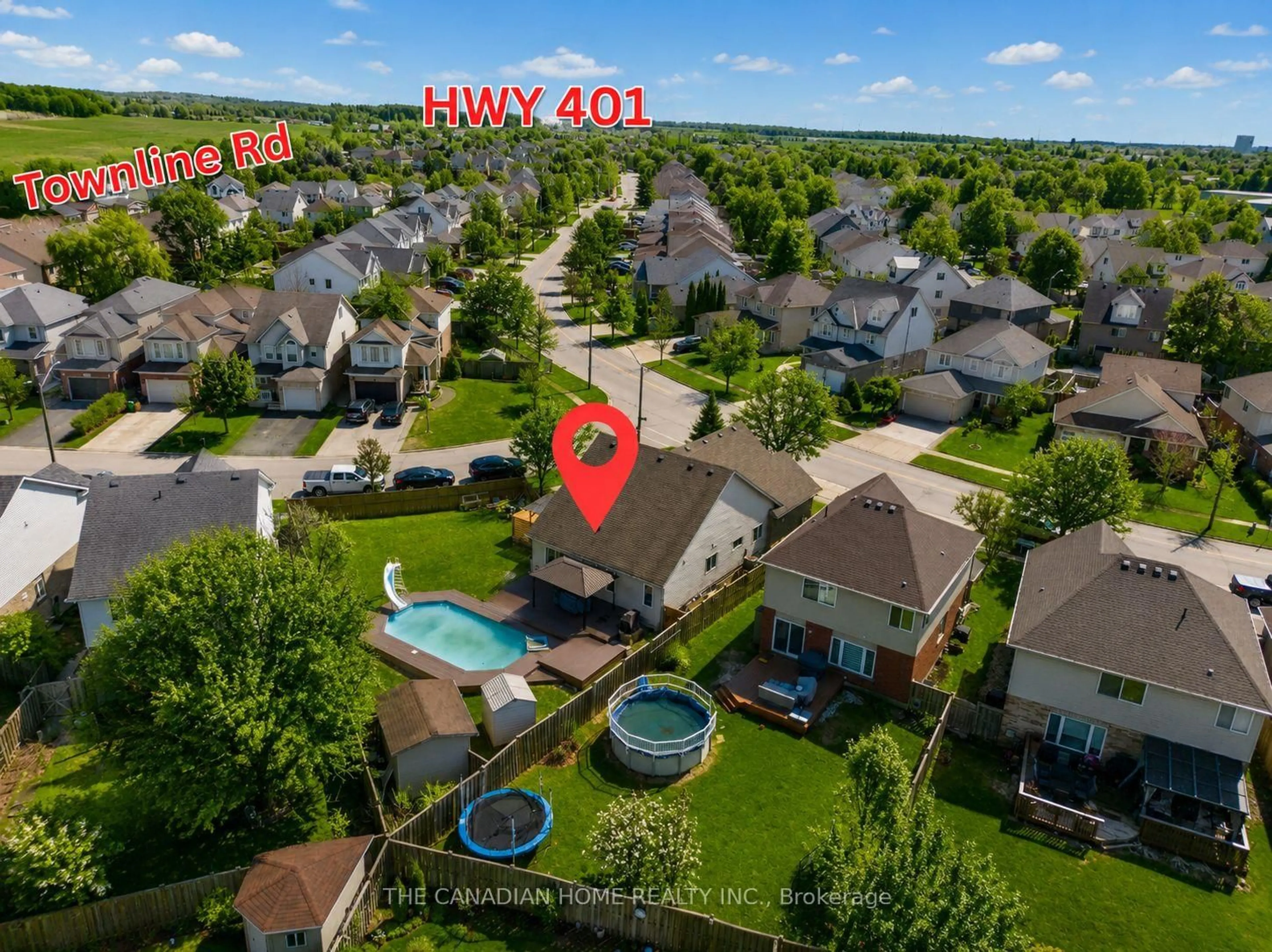 A pic from outside/outdoor area/front of a property/back of a property/a pic from drone, unknown for 339 Kerwood Dr, Cambridge Ontario N3C 4M2