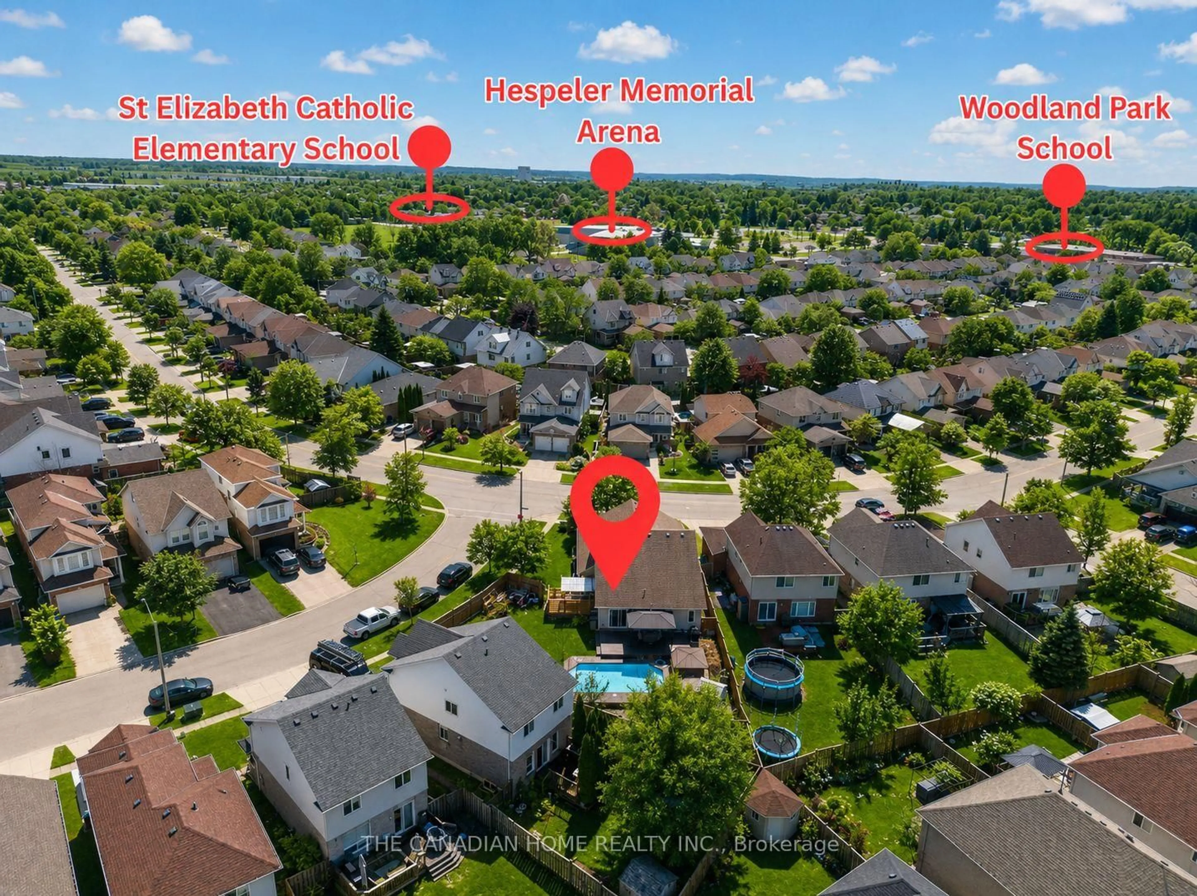 A pic from outside/outdoor area/front of a property/back of a property/a pic from drone, street for 339 Kerwood Dr, Cambridge Ontario N3C 4M2
