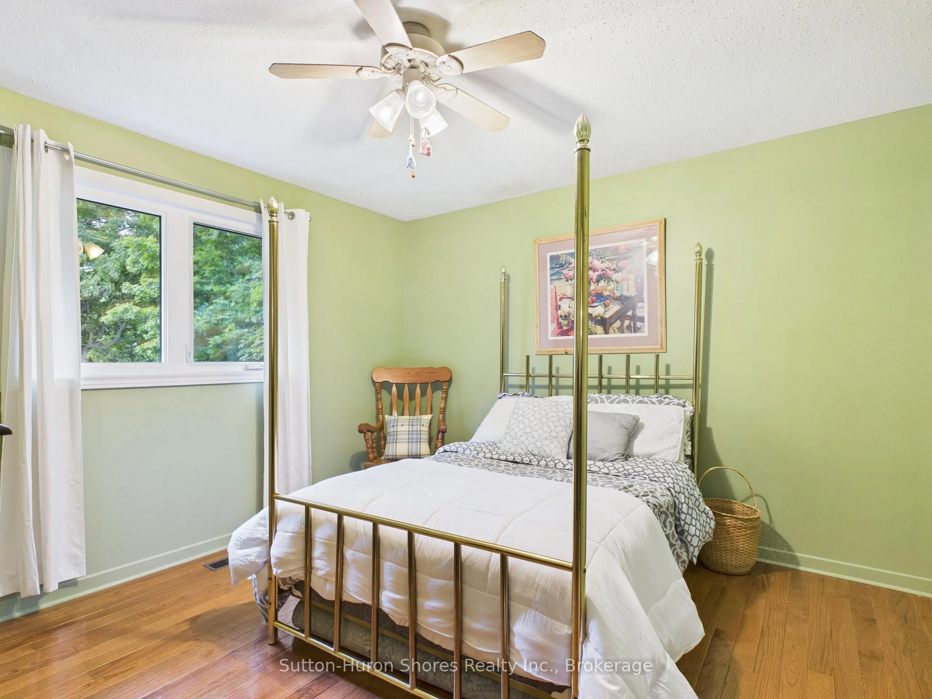 Bedroom with bed, wood/laminate floor for 341 Wellington St, Saugeen Shores Ontario N0H 2C4