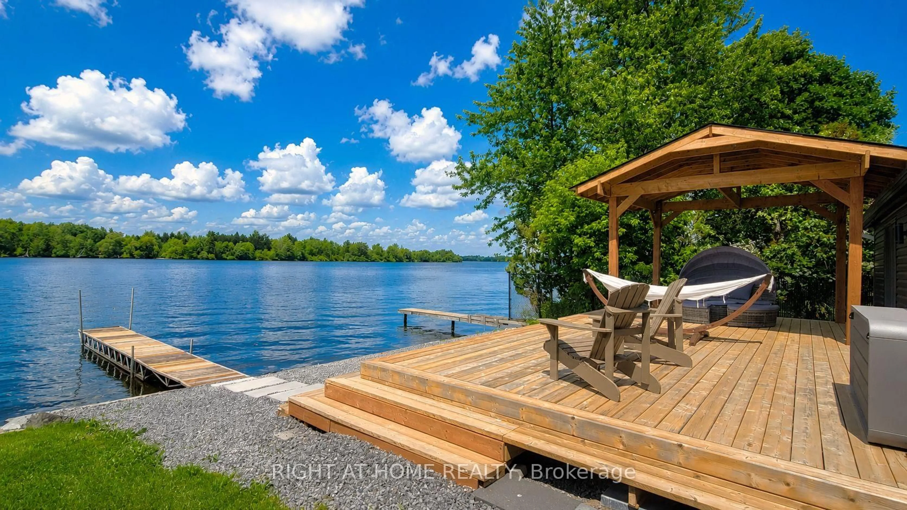Patio, water/lake/river/ocean view for 3858 Rideau River Rd, North Grenville Ontario K0G 1J0