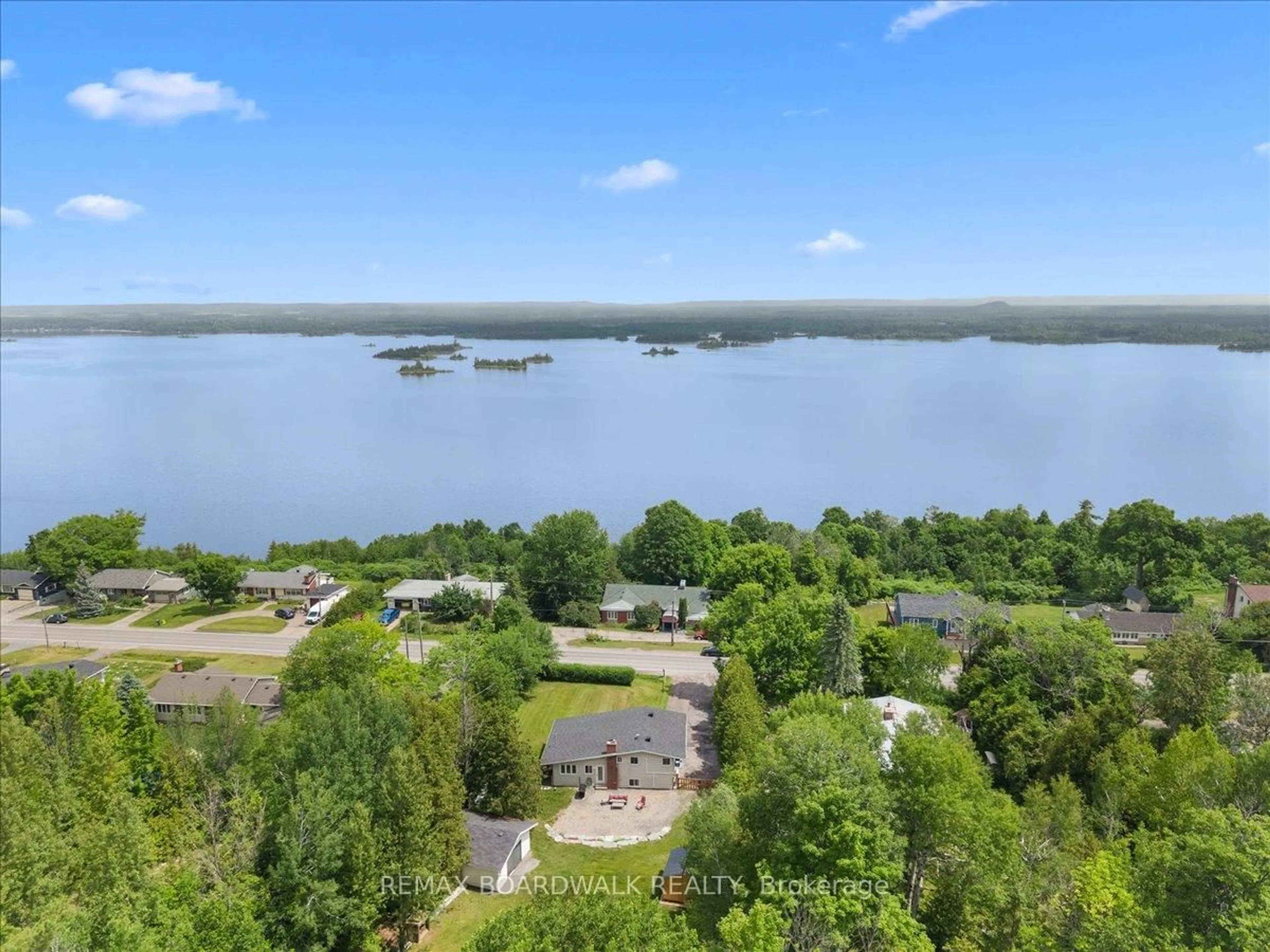 A pic from outside/outdoor area/front of a property/back of a property/a pic from drone, water/lake/river/ocean view for 1079 River Rd, Braeside Ontario K0A 1G0