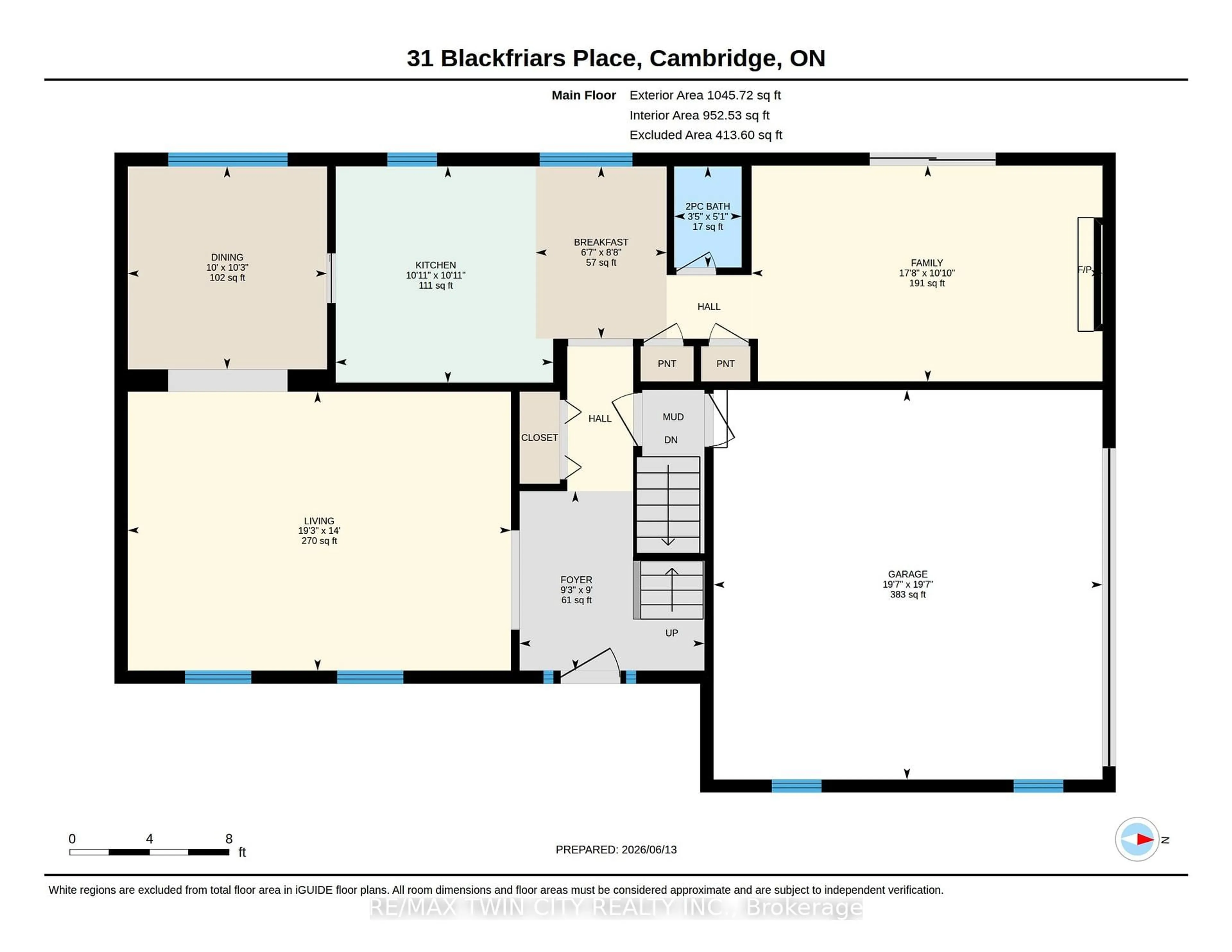 Floor plan for 31 Blackfriars Pl, Cambridge Ontario N1S 3P1