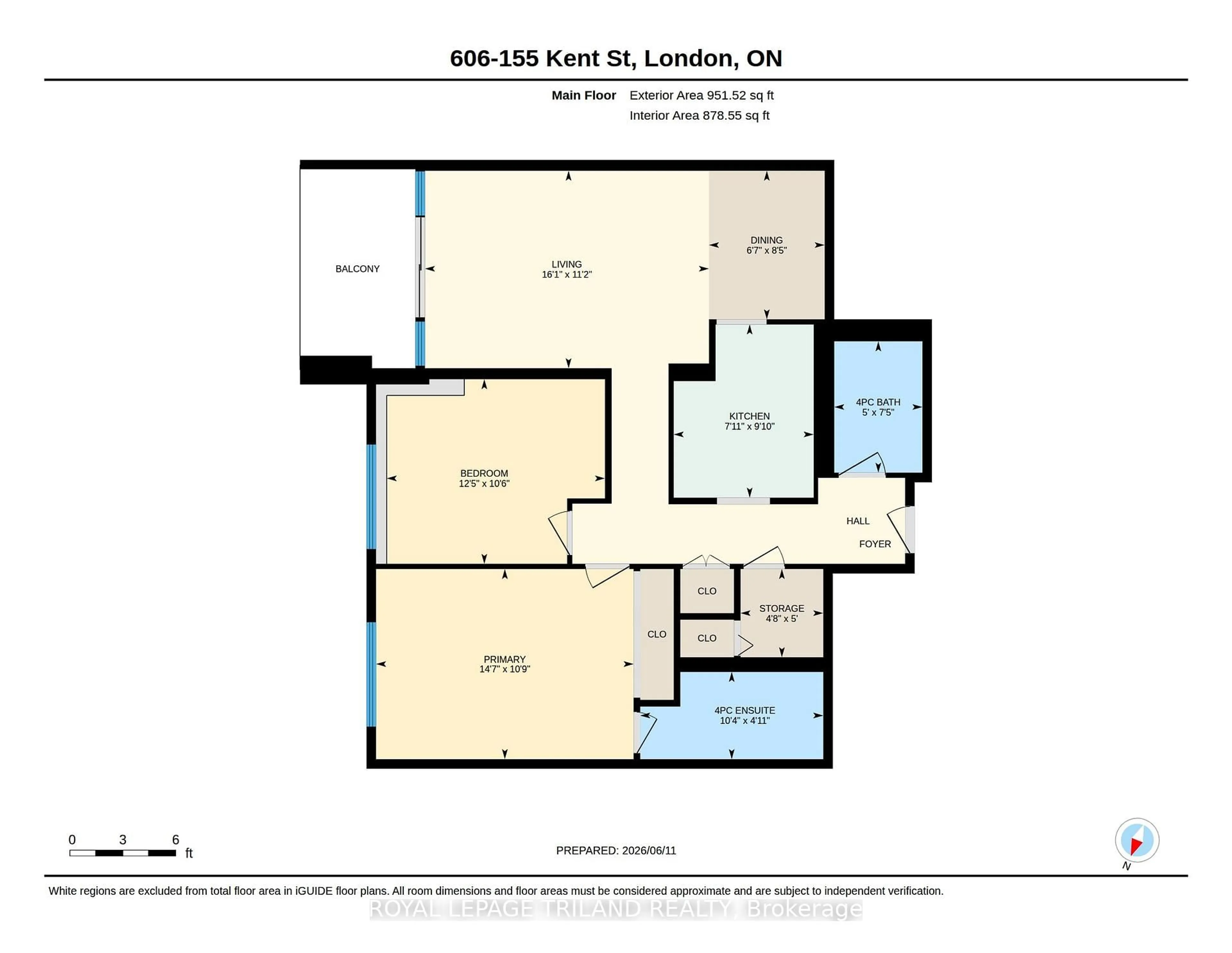 Floor plan for 155 Kent St #606, London East Ontario N6A 5N7