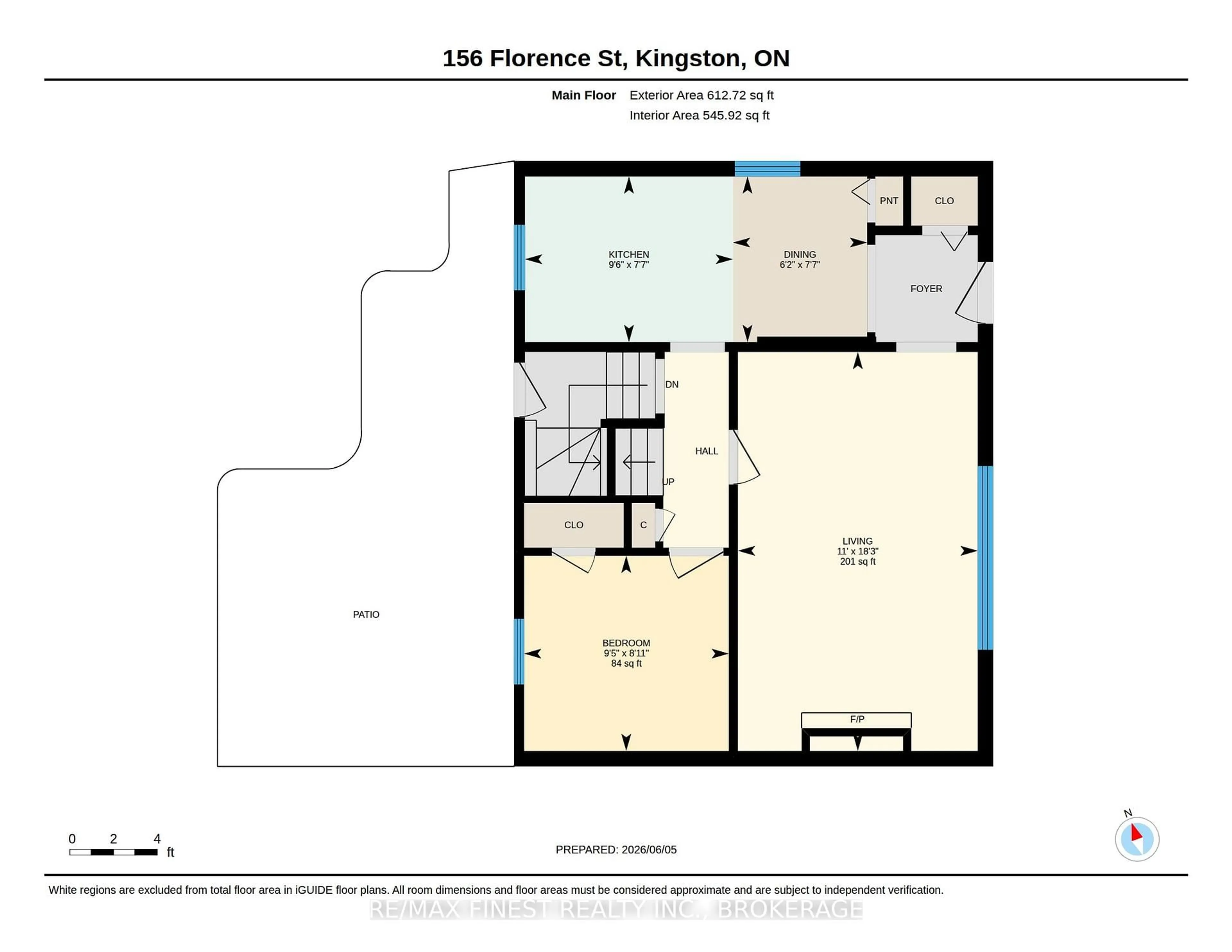 Floor plan for 156 Florence St, Kingston Ontario K7M 1Y8