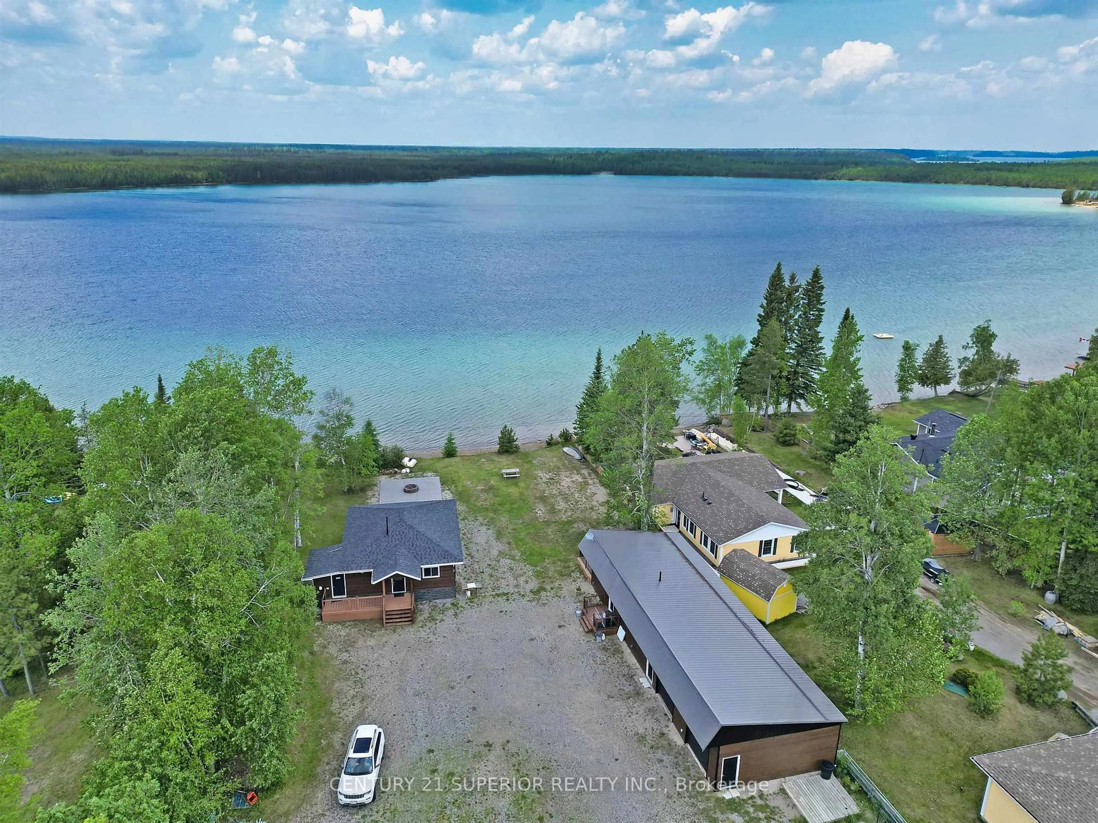 A pic from outside/outdoor area/front of a property/back of a property/a pic from drone, water/lake/river/ocean view for 39 HWY 625, Greenstone Ontario P0T 2A0
