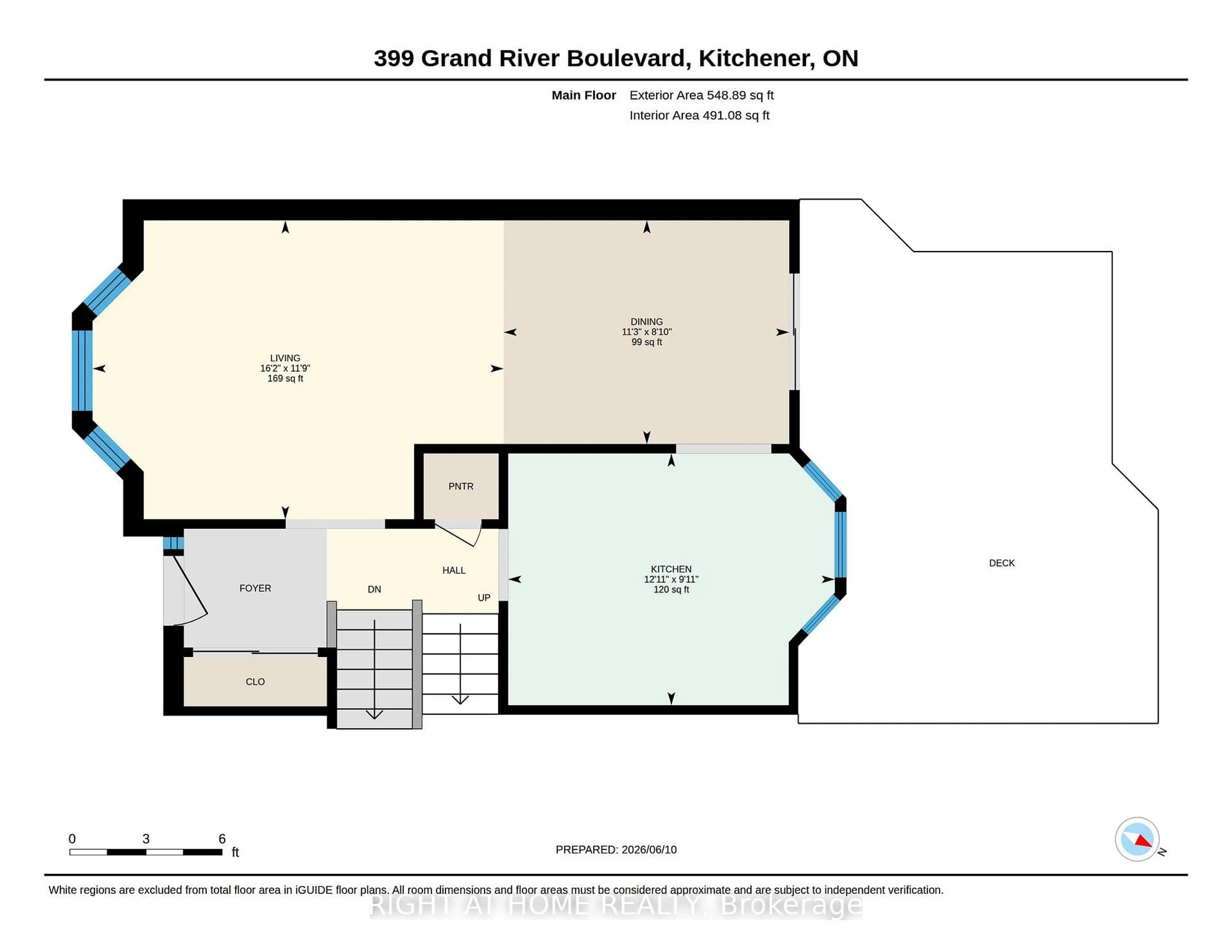 Floor plan for 399 Grand River Blvd, Kitchener Ontario N2A 3J2