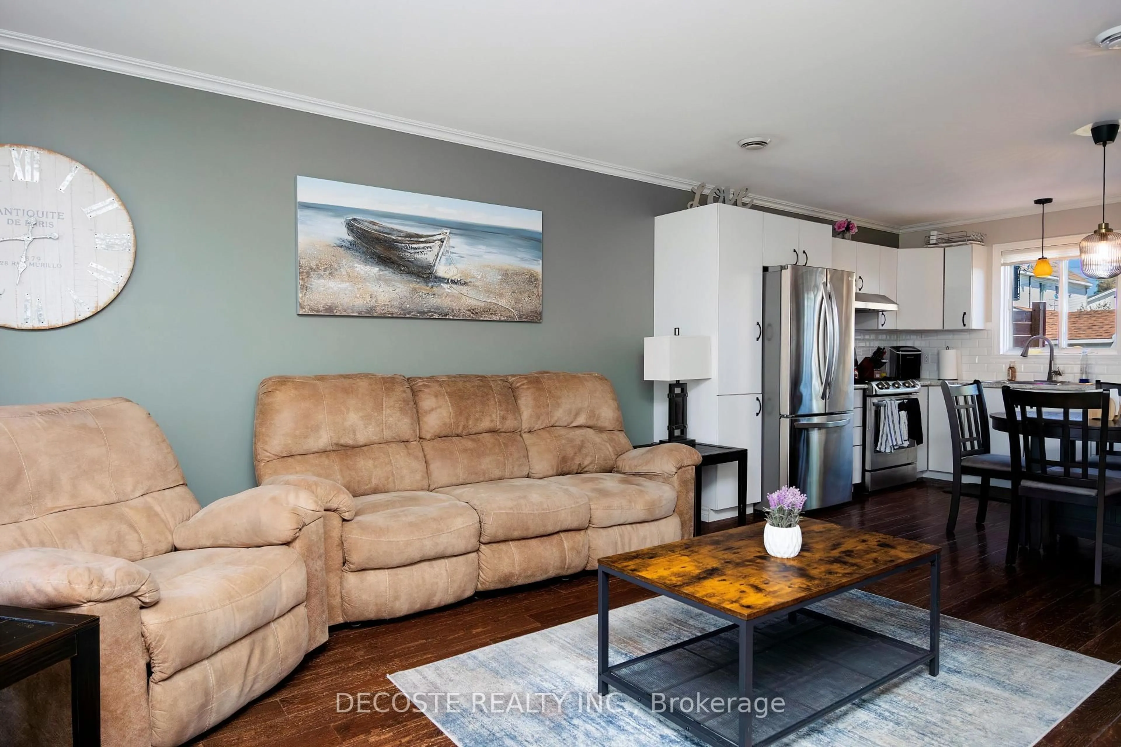 Living room with furniture, wood/laminate floor for 87 St George St, North Glengarry Ontario K0C 1A0