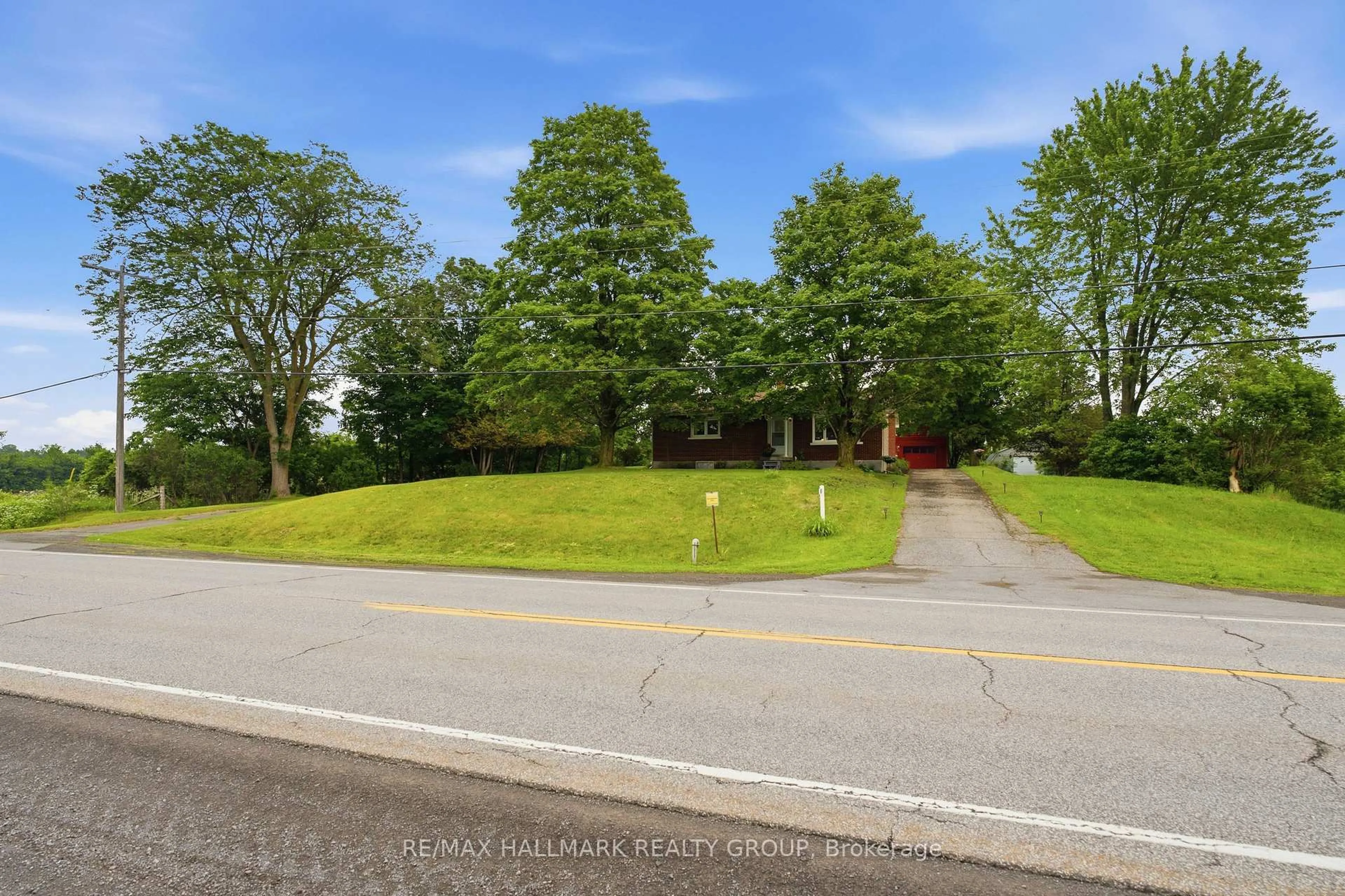 A pic from outside/outdoor area/front of a property/back of a property/a pic from drone, street for 3735 Highway 34, Champlain Ontario K0B 1R0