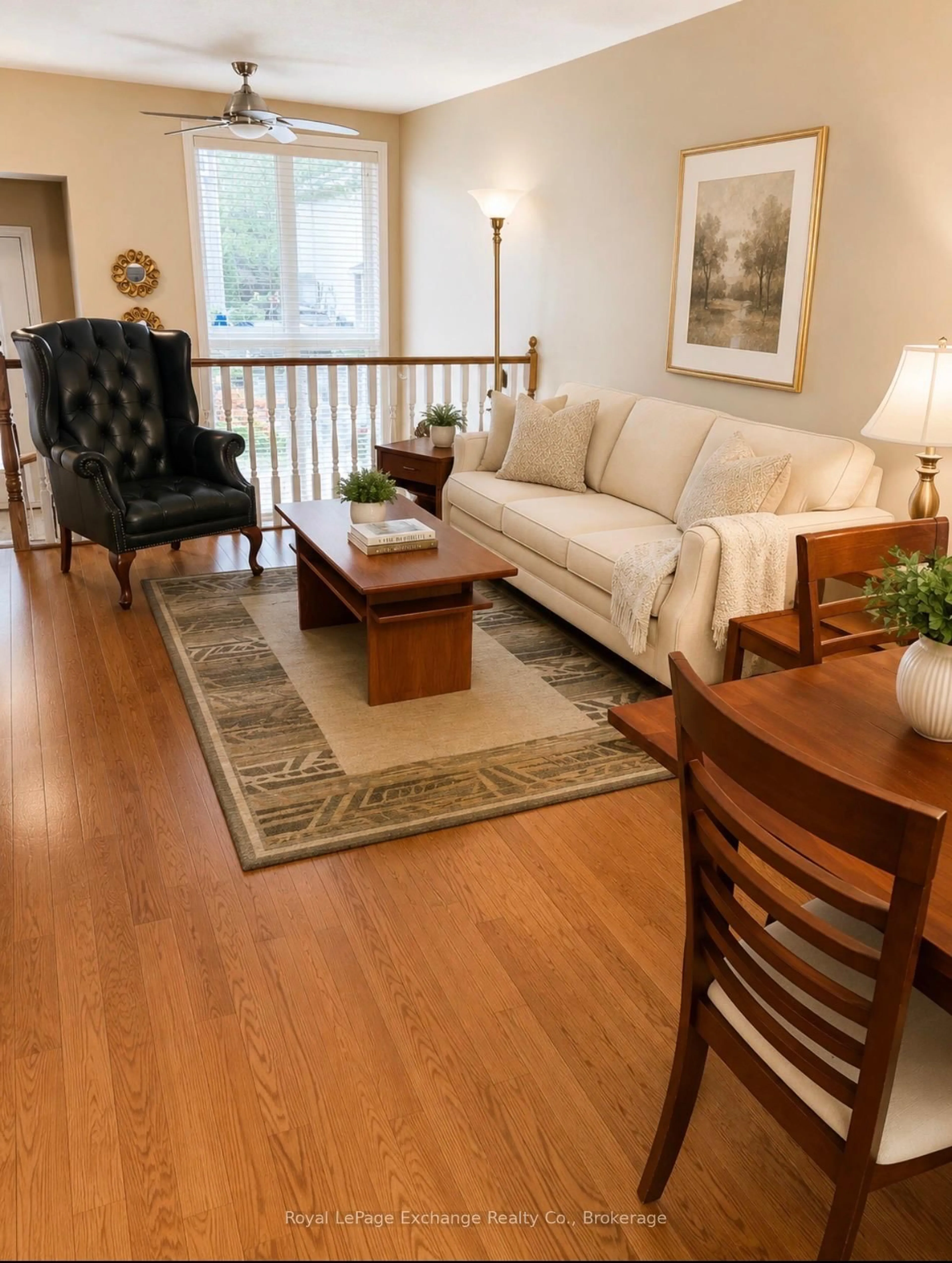 Living room with furniture, wood/laminate floor for 15 Palisade Pl, Sudbury Remote Area Ontario P3A 5Y8