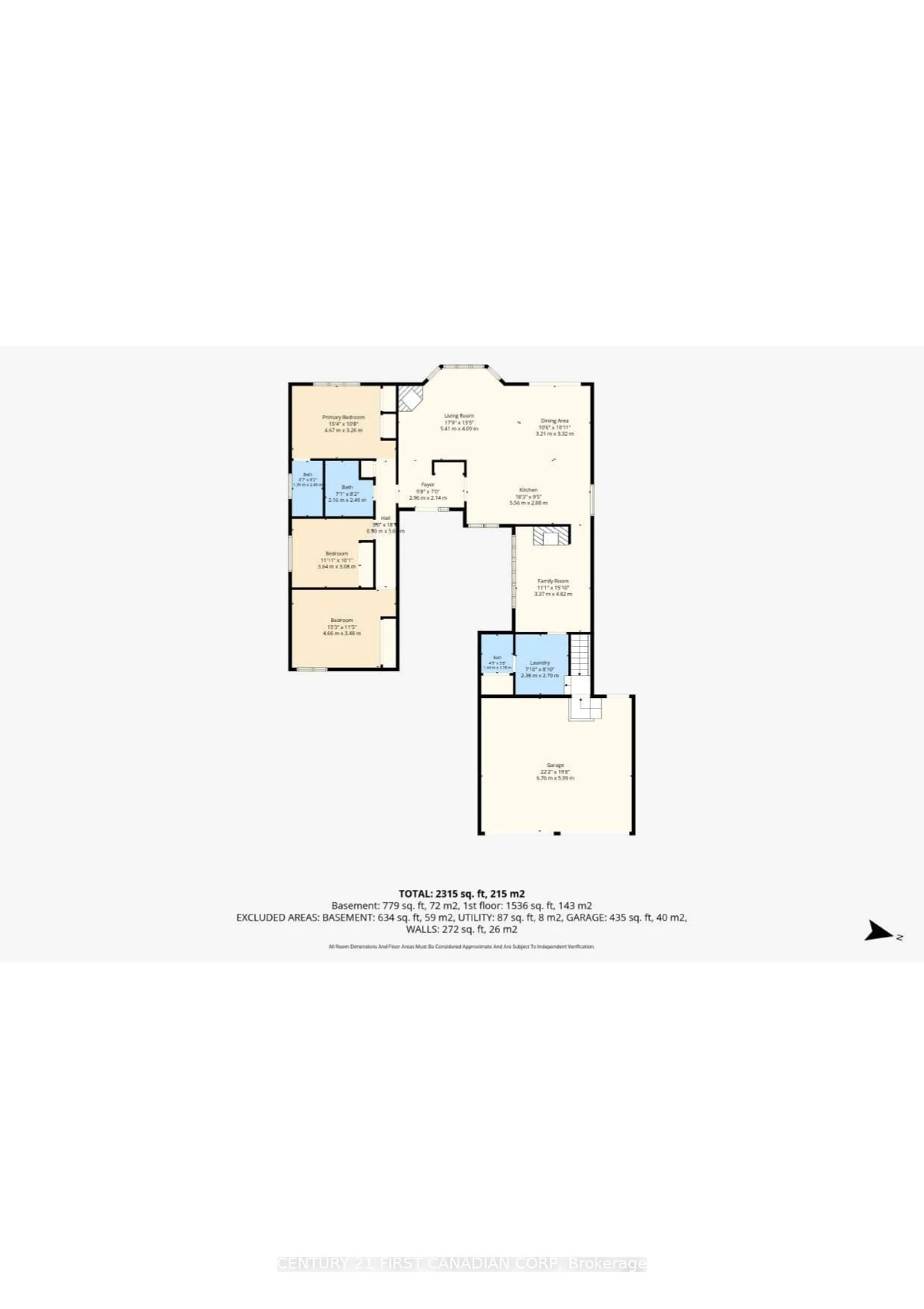Floor plan for 43 Compton Cres, London South Ontario N6C 4E9