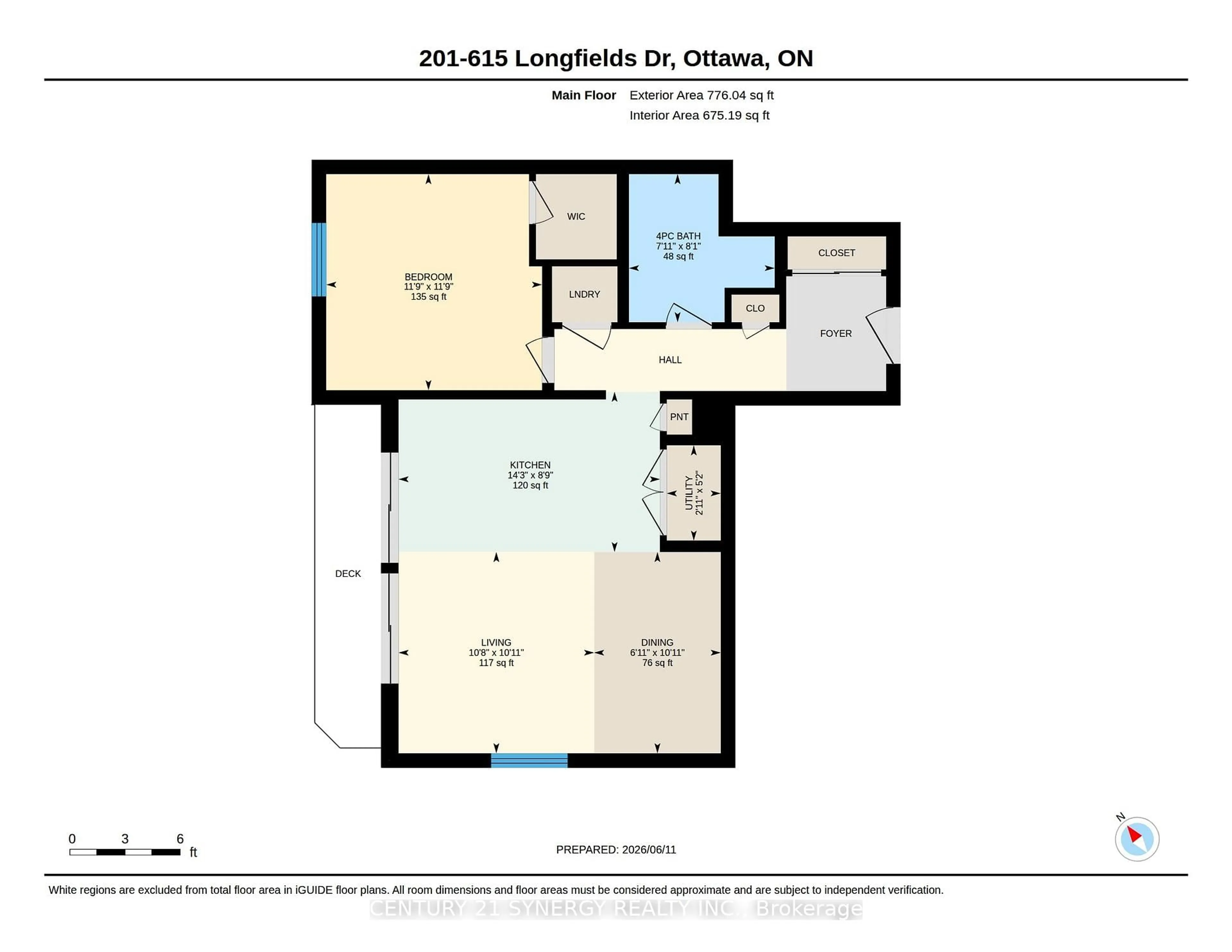 Floor plan for 615 Longfields Dr #201, Ottawa Ontario K2J 6J3