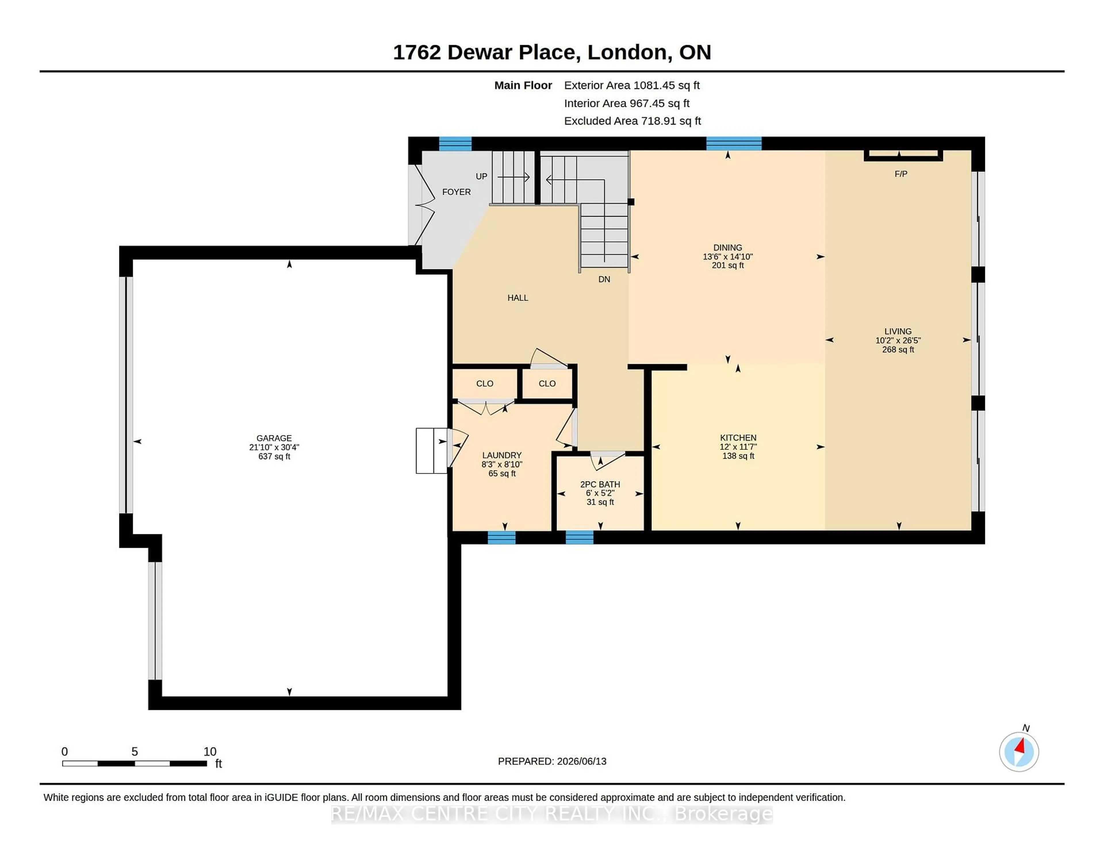 Floor plan for 1762 Dewar Pl, London North Ontario N6G 0L4