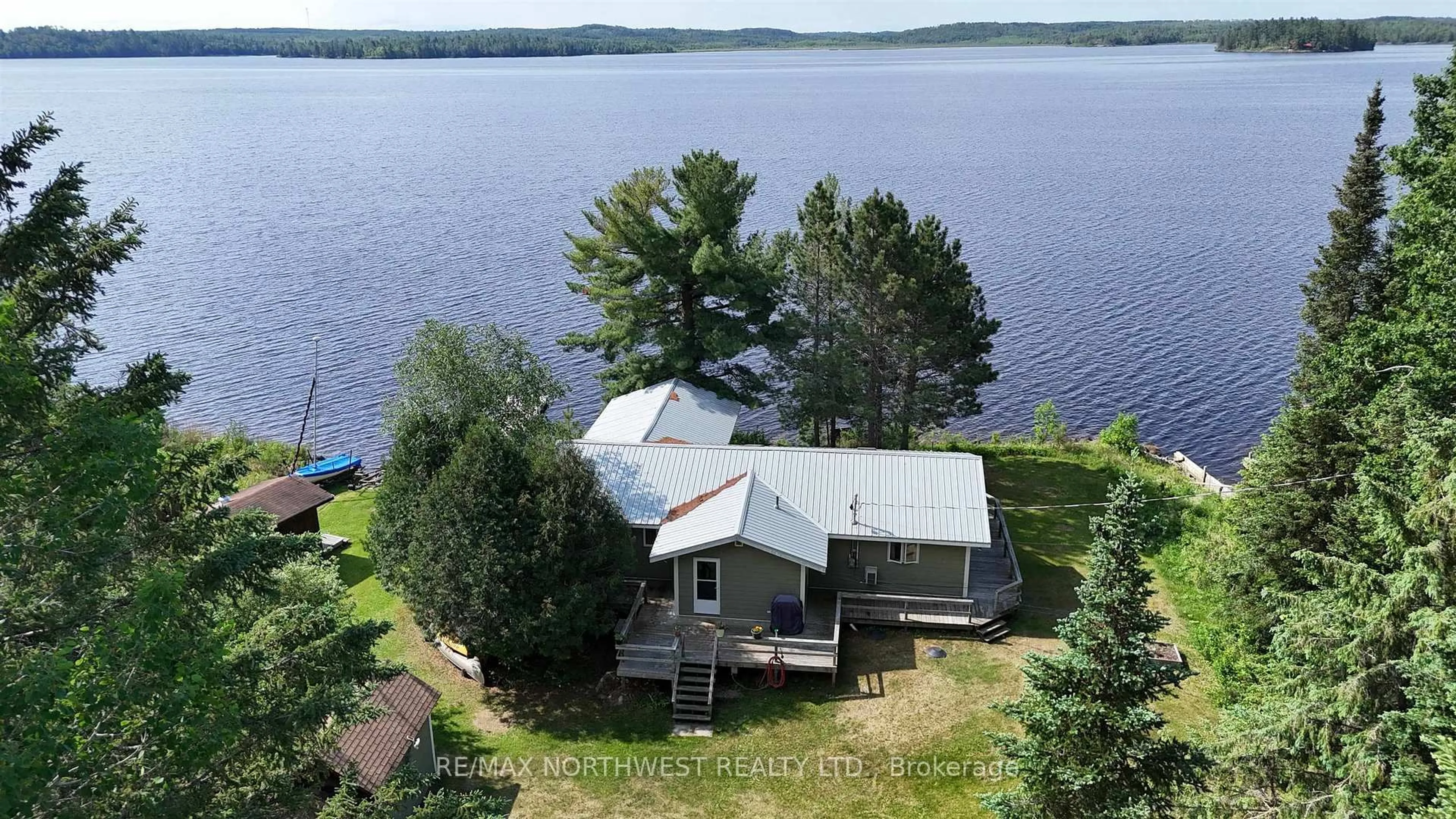 A pic from outside/outdoor area/front of a property/back of a property/a pic from drone, water/lake/river/ocean view for 281 Caliper Lake, Sioux Narrows-Nestor Falls Ontario P0X 1C0