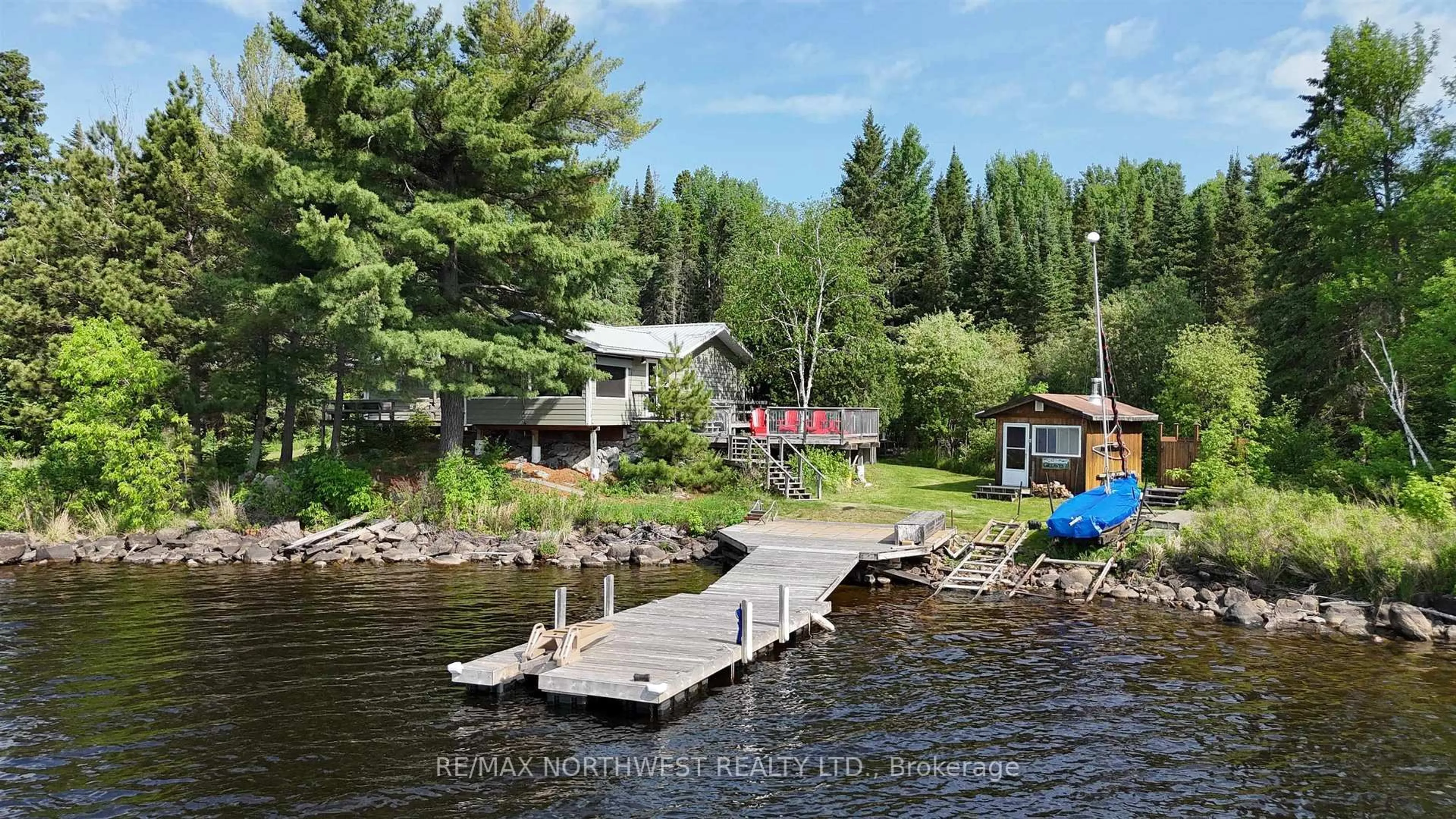 A pic from outside/outdoor area/front of a property/back of a property/a pic from drone, water/lake/river/ocean view for 281 Caliper Lake, Sioux Narrows-Nestor Falls Ontario P0X 1C0