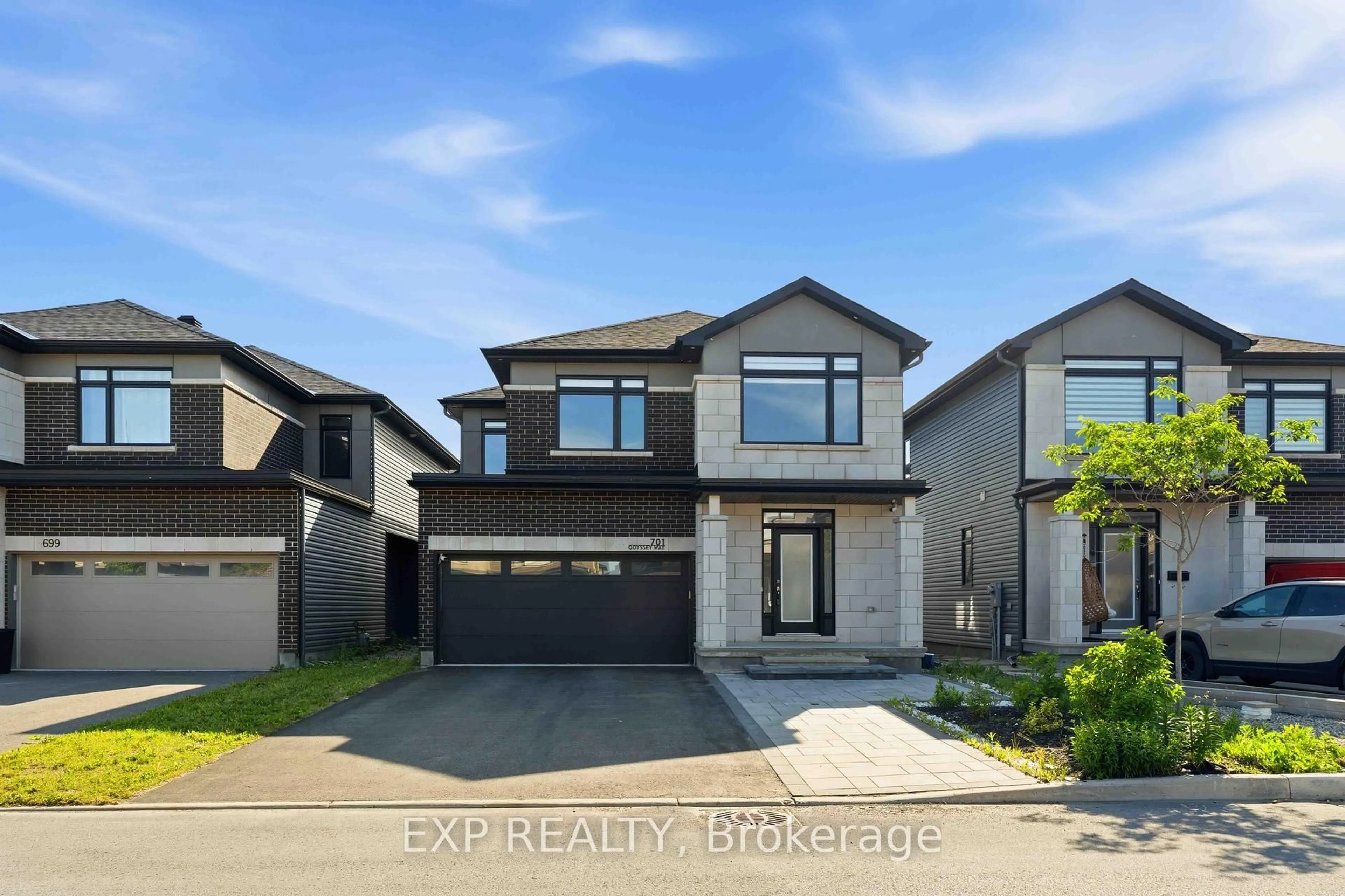 Home with brick exterior material, street for 701 Odyssey Way, Ottawa Ontario K1T 0V3
