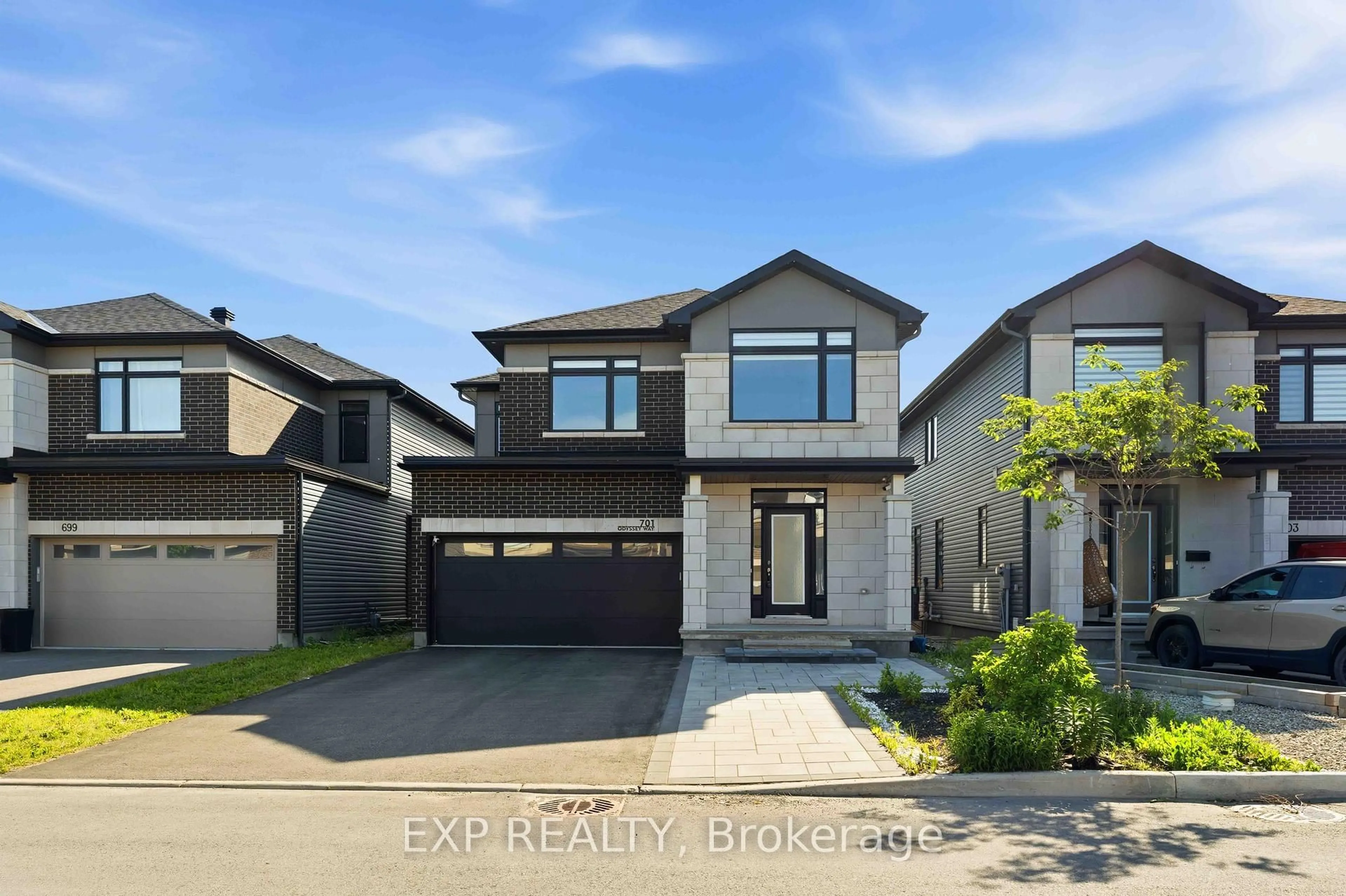 Home with brick exterior material, street for 701 Odyssey Way, Ottawa Ontario K1T 0V3
