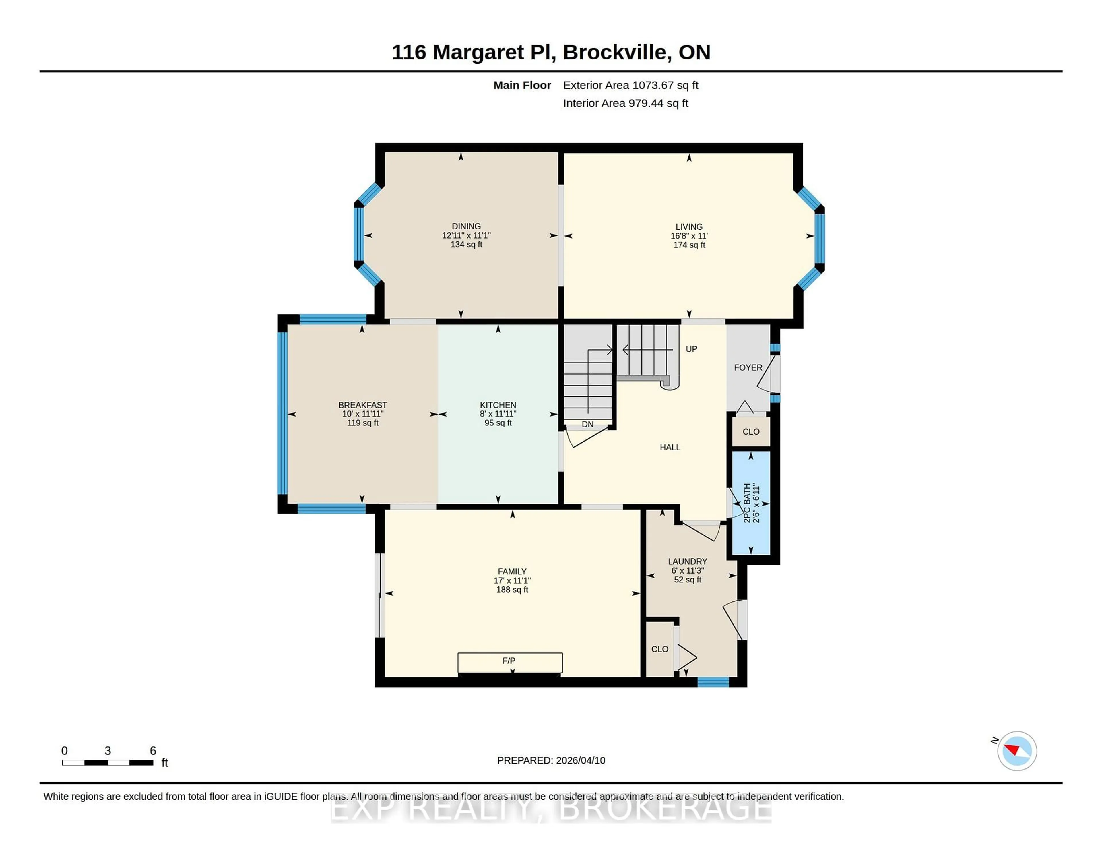 Floor plan for 116 MARGARET Pl, Brockville Ontario K6V 6Y3