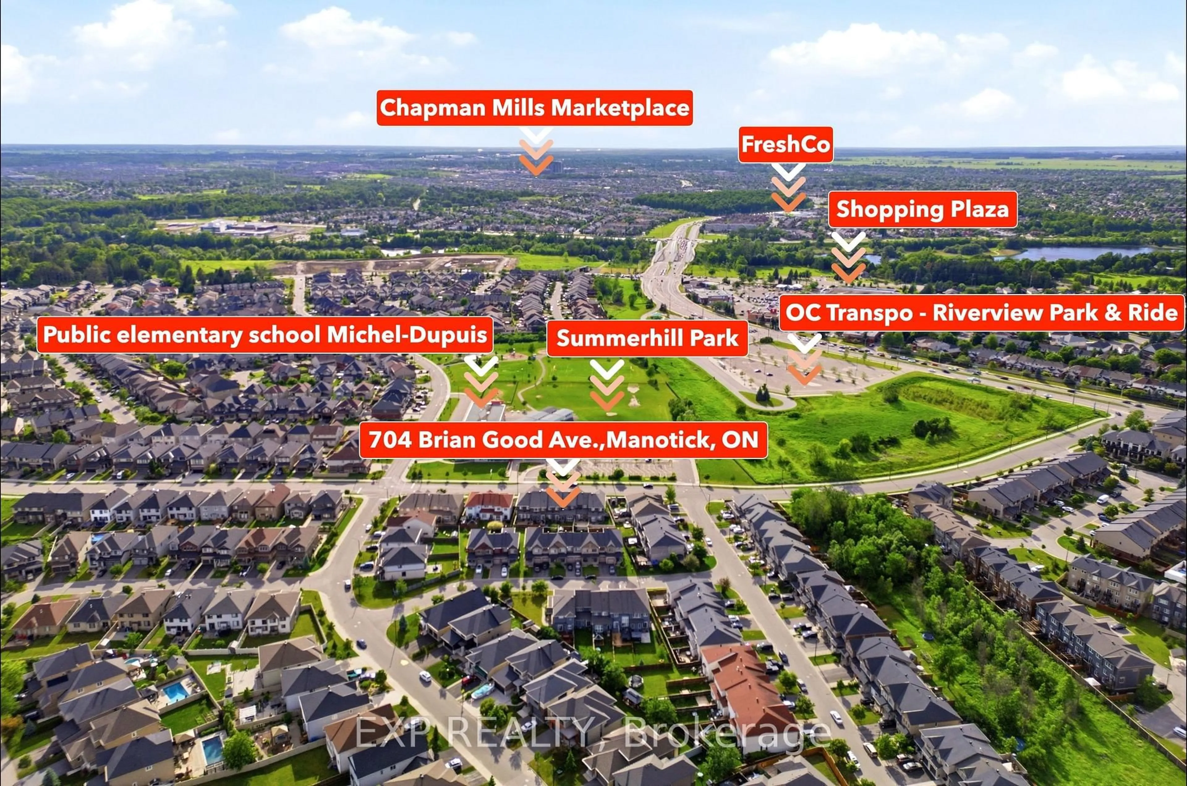 A pic from outside/outdoor area/front of a property/back of a property/a pic from drone, street for 704 Brian Good Ave, Ottawa Ontario K4M 0C1