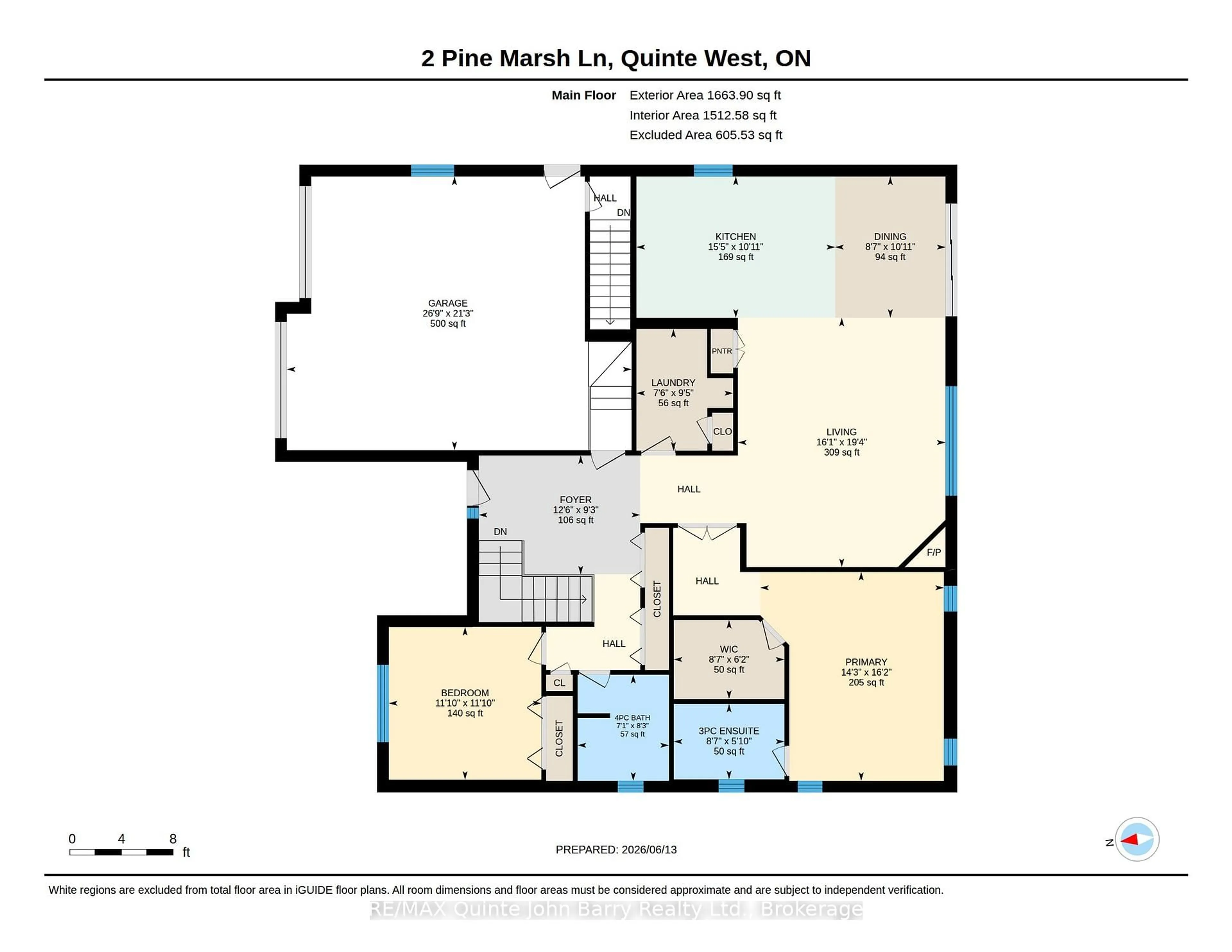 Floor plan for 2 Pine Marsh Lane, Quinte West Ontario K8V 0A5