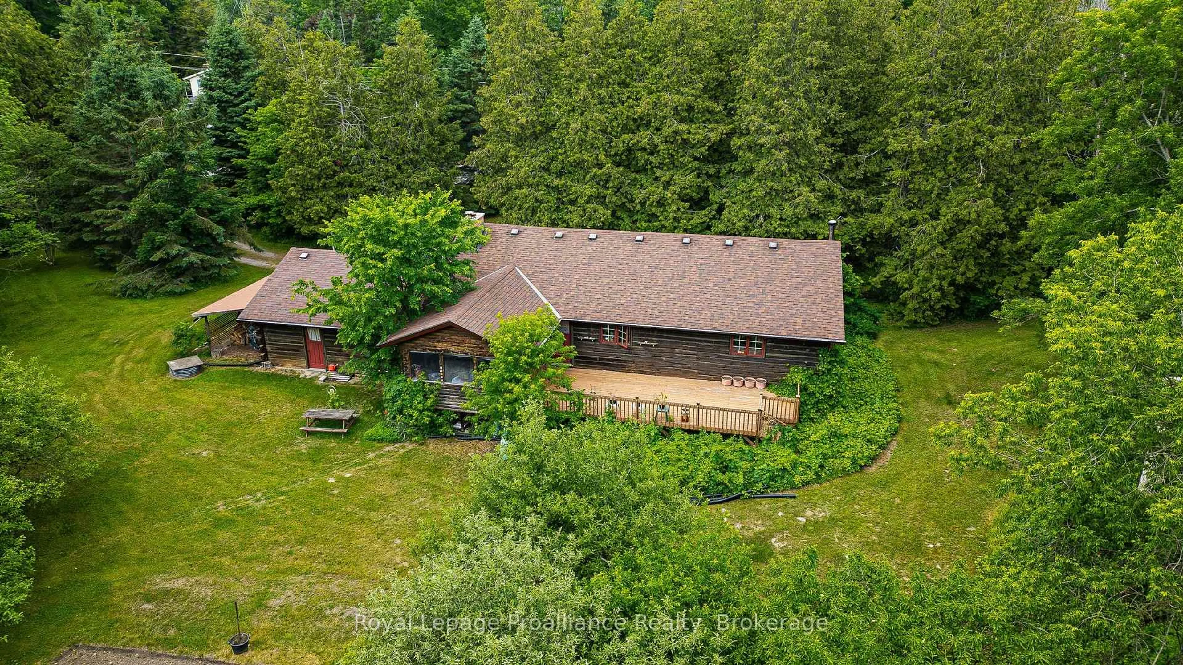 A pic from outside/outdoor area/front of a property/back of a property/a pic from drone, forest/trees view for 326 Scuttlehole Rd, Belleville Ontario K0K 2V0