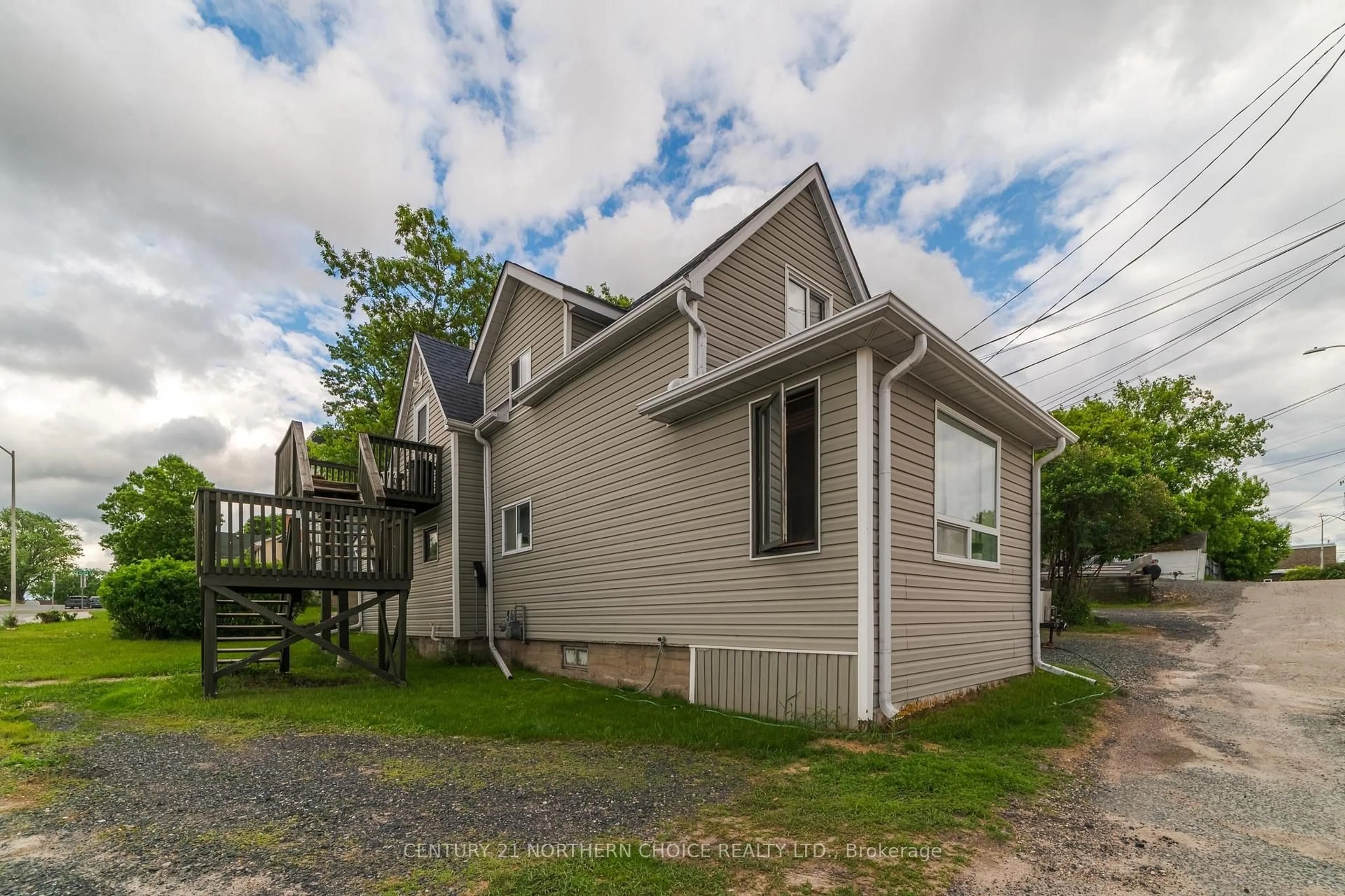A pic from outside/outdoor area/front of a property/back of a property/a pic from drone, street for 415 First Street South, Kenora Ontario P9N 1C7