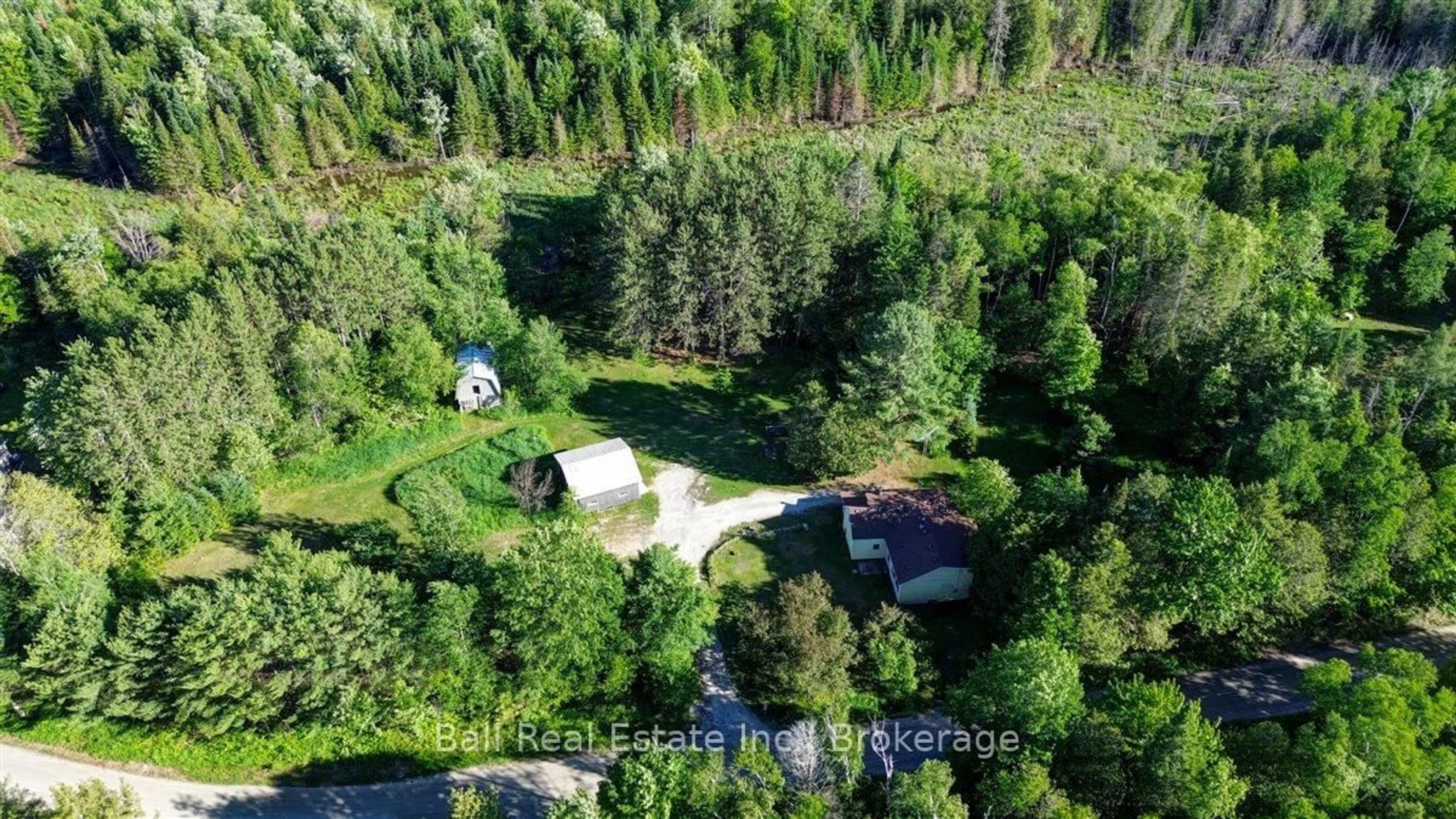 A pic from outside/outdoor area/front of a property/back of a property/a pic from drone, forest/trees view for 82 East Rd, Hastings Ontario K0L 1W0