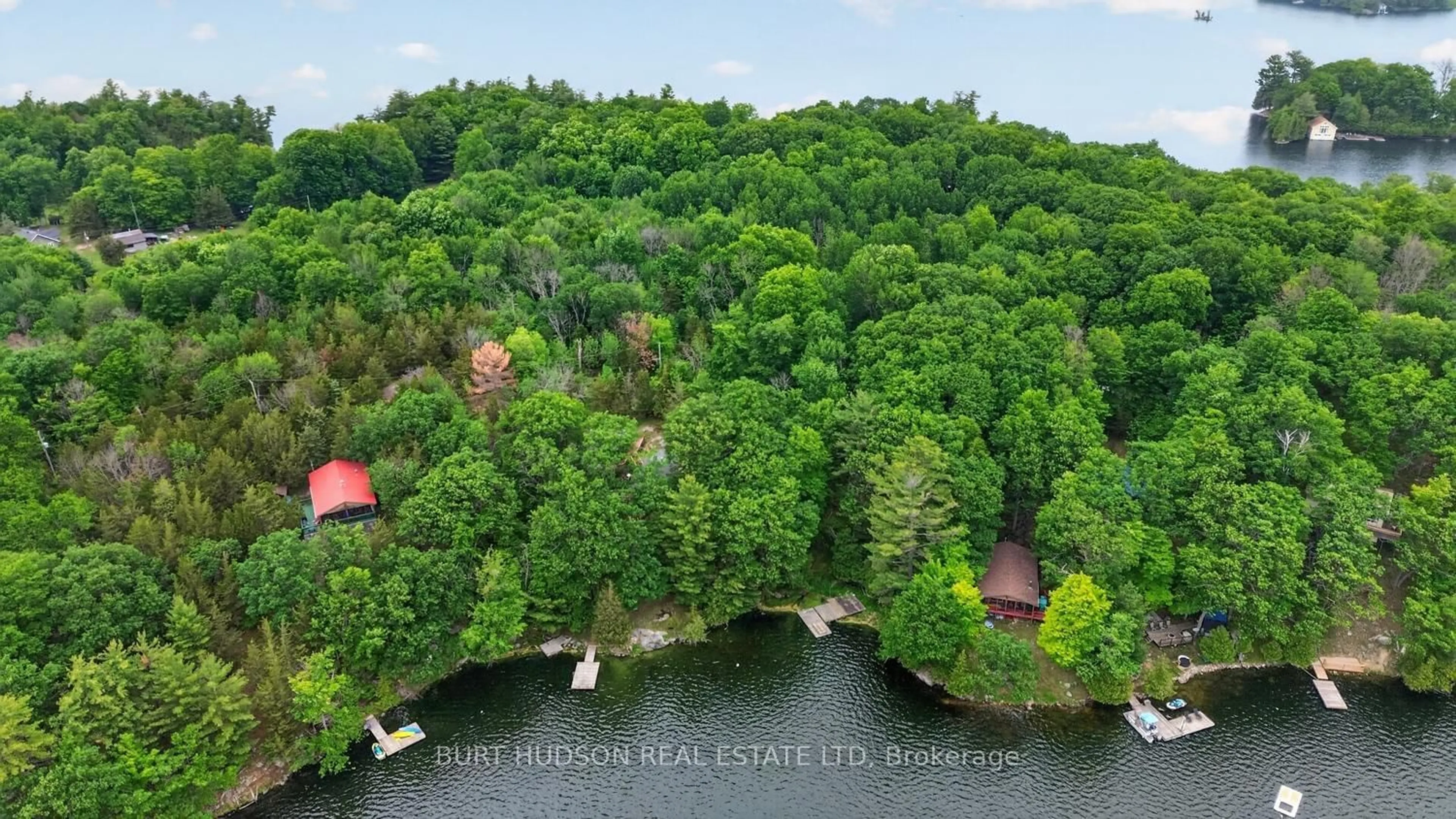 A pic from outside/outdoor area/front of a property/back of a property/a pic from drone, water/lake/river/ocean view for 8 Birch Island, Rideau Lakes Ontario K0G 1E0
