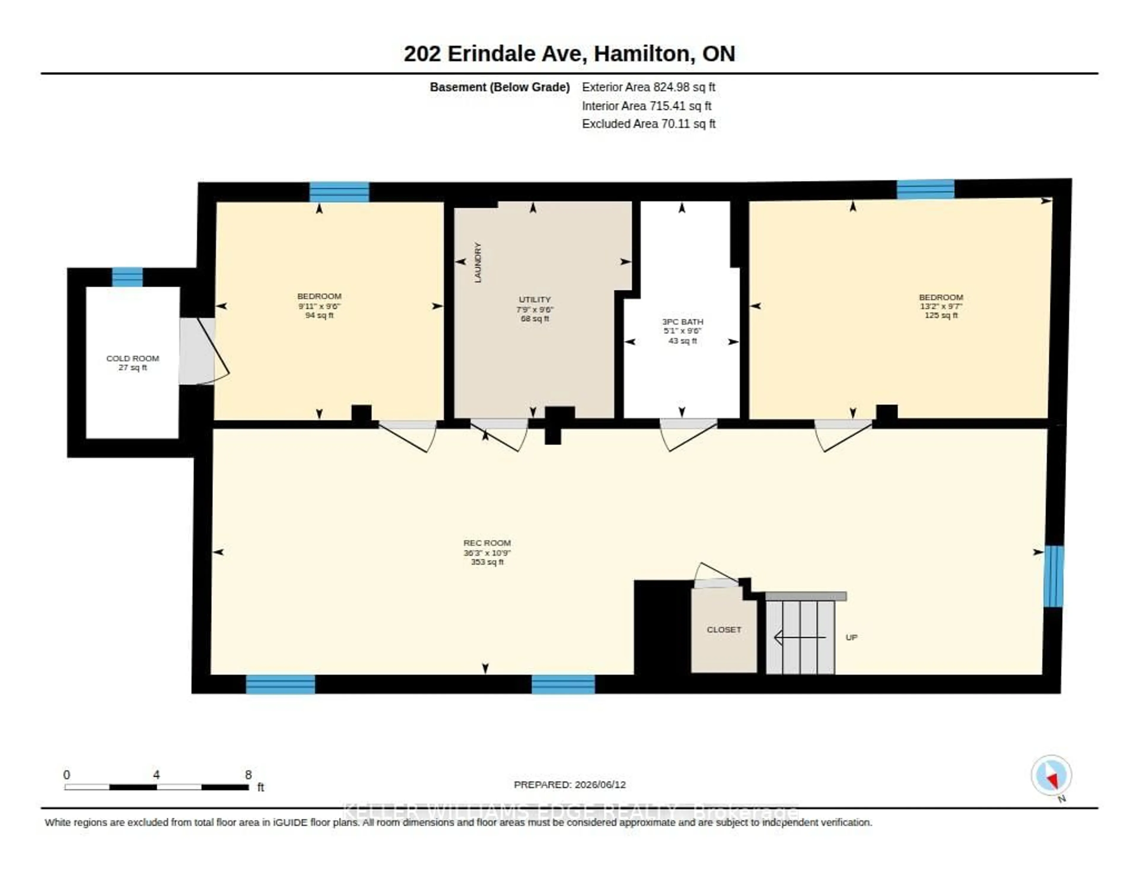 Floor plan for 202 Erindale Ave, Hamilton Ontario L8K 4R7