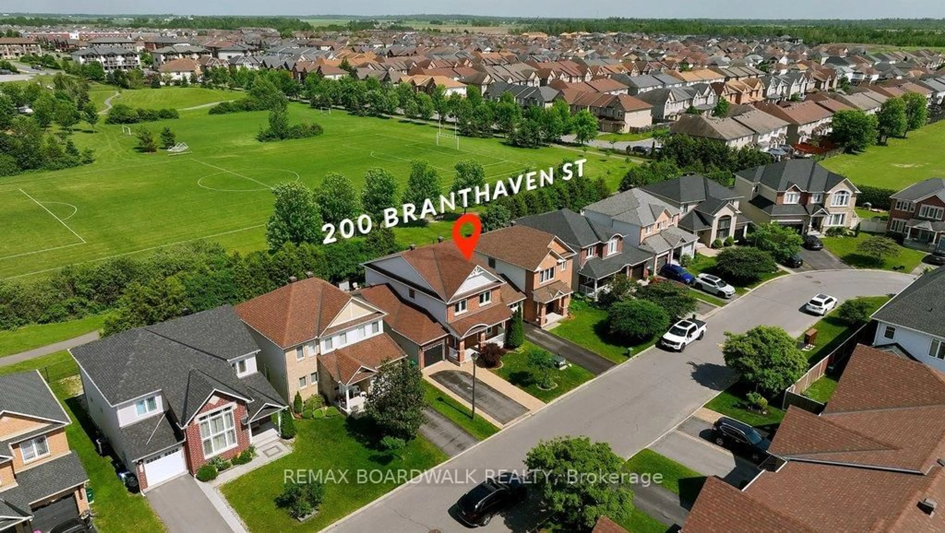 A pic from outside/outdoor area/front of a property/back of a property/a pic from drone, street for 200 Branthaven St, Ottawa Ontario K4A 0H7