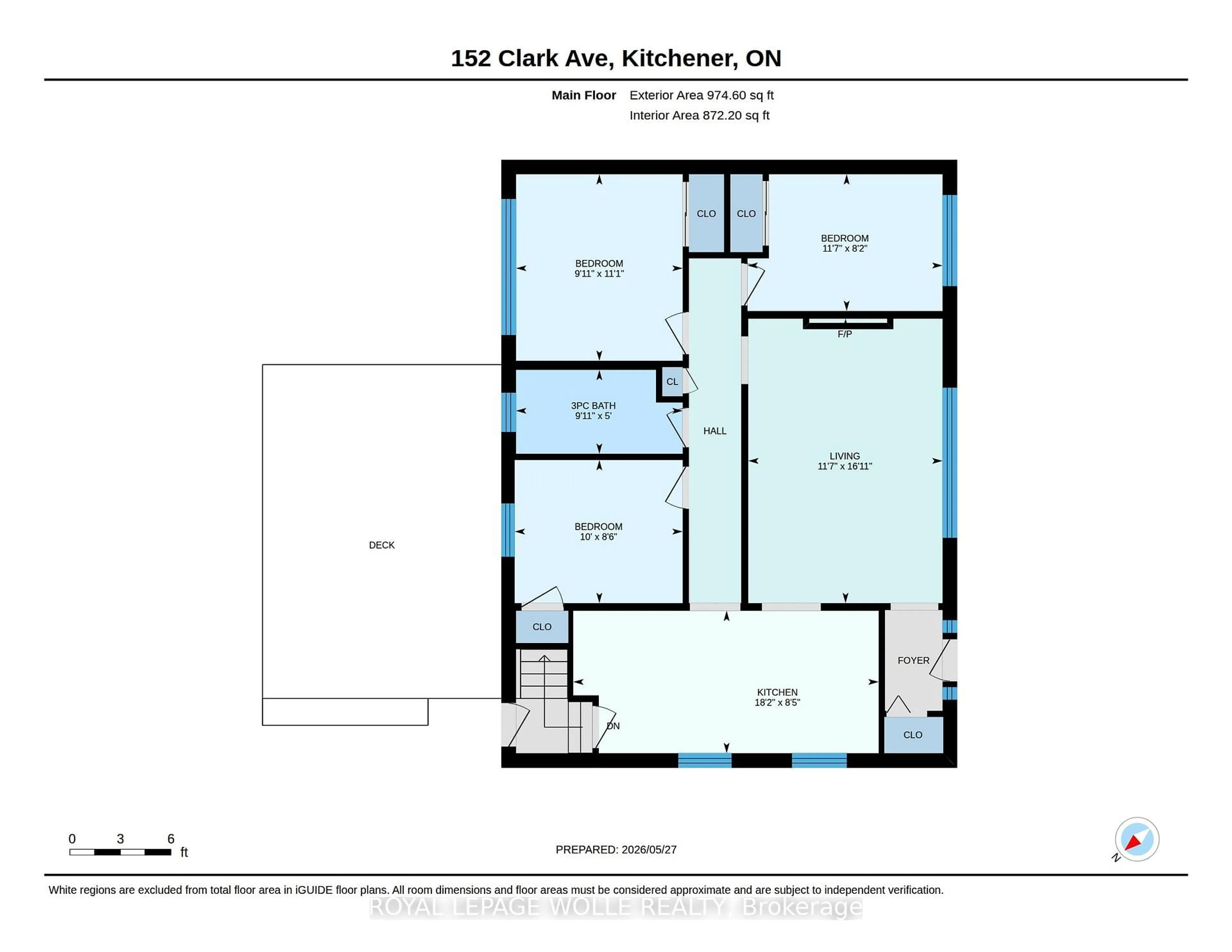 Floor plan for 152 Clark Ave, Kitchener Ontario N2C 1Y5