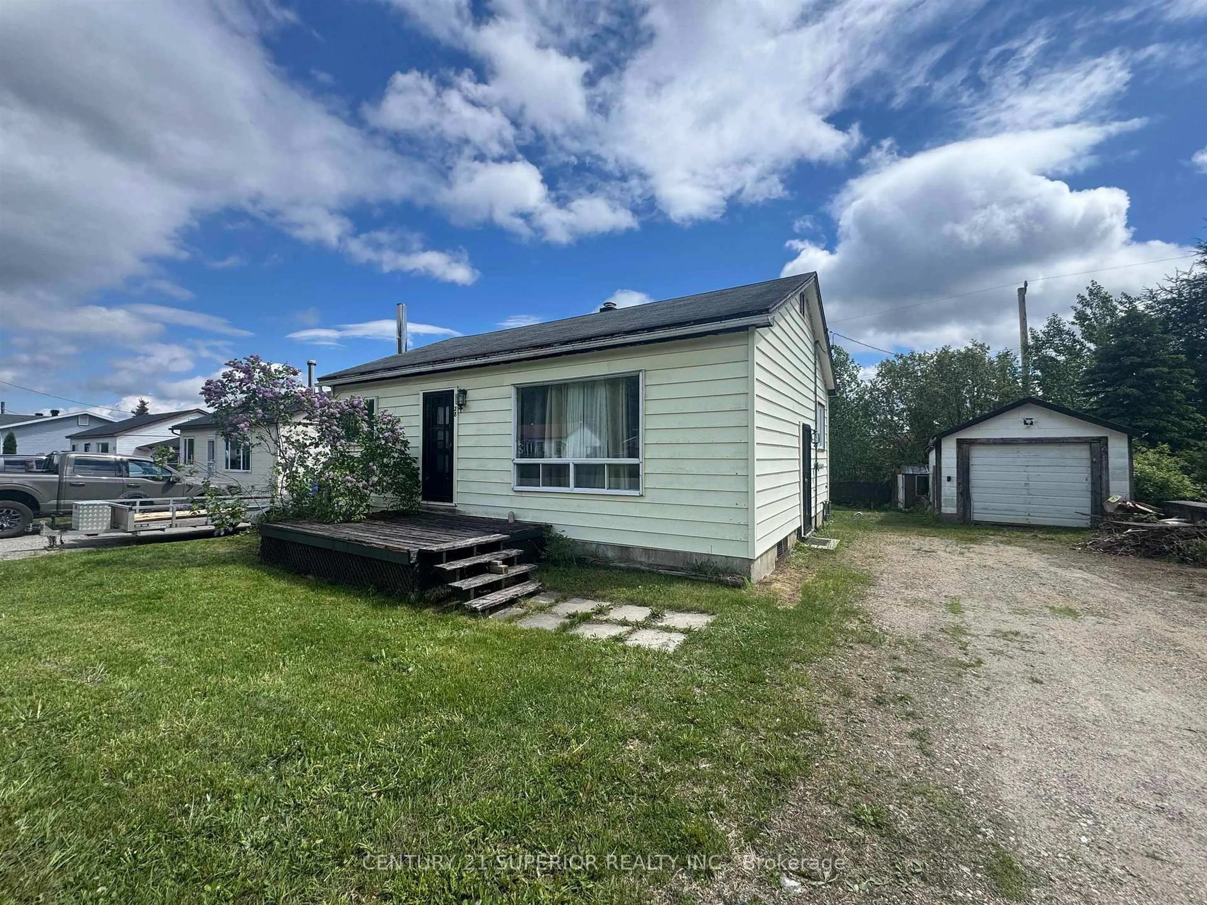 A pic from outside/outdoor area/front of a property/back of a property/a pic from drone, unknown for 28 Warbler Drive, Manitouwadge Ontario P0T 2C0
