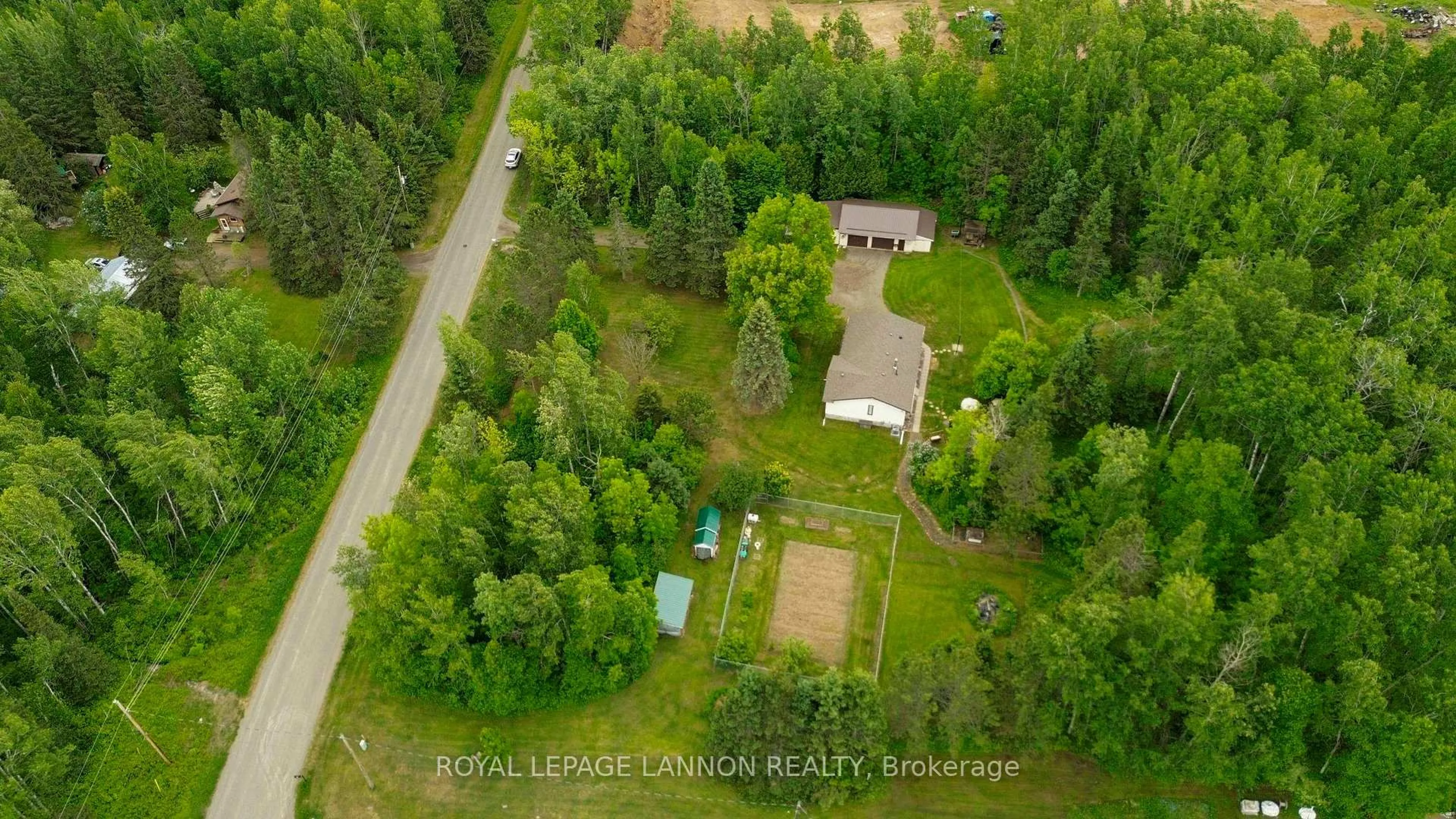 A pic from outside/outdoor area/front of a property/back of a property/a pic from drone, forest/trees view for 691 Nicholetts Rd, Oliver Paipoonge Ontario P0T 2G0