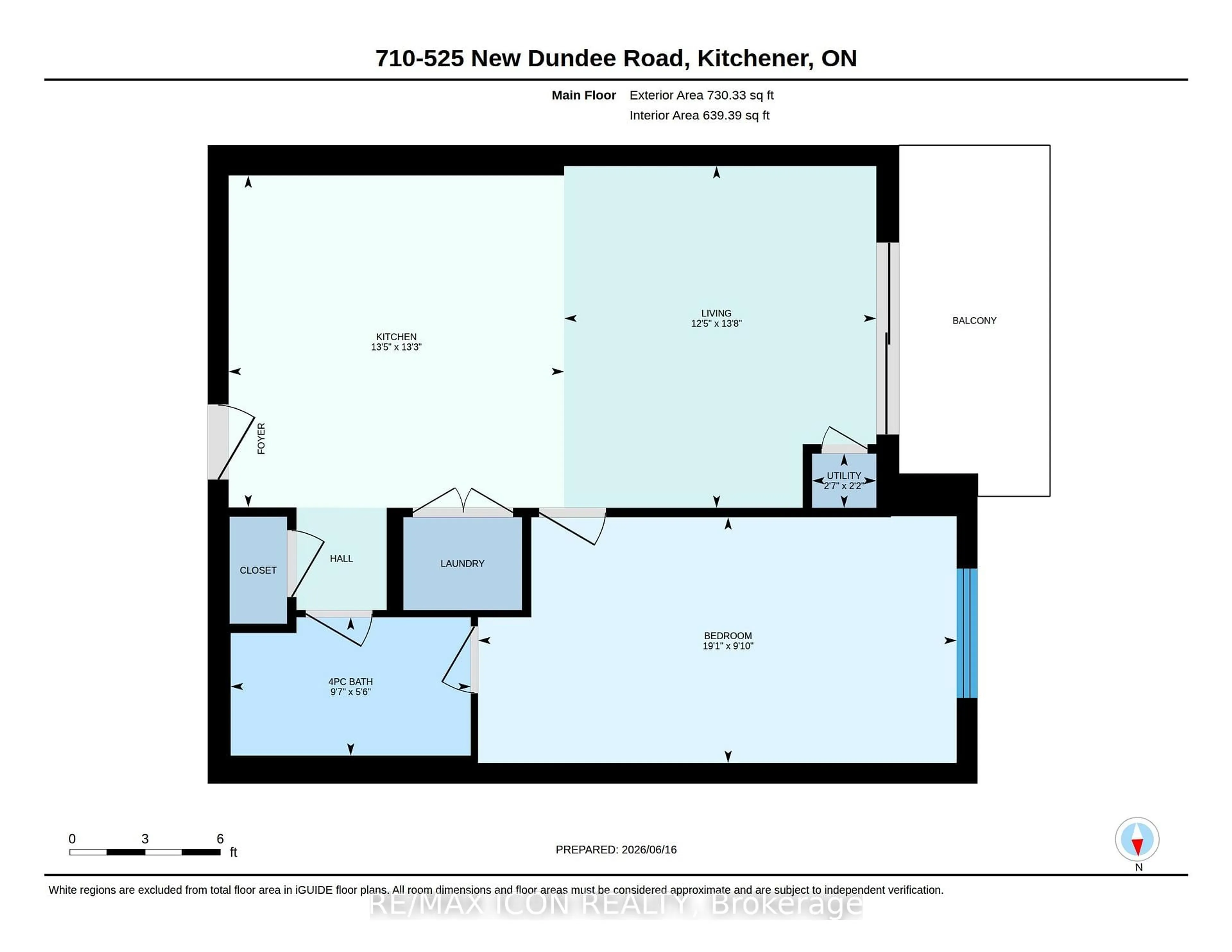 Floor plan for 525 New Dundee Rd #710, Kitchener Ontario N2P 0K8