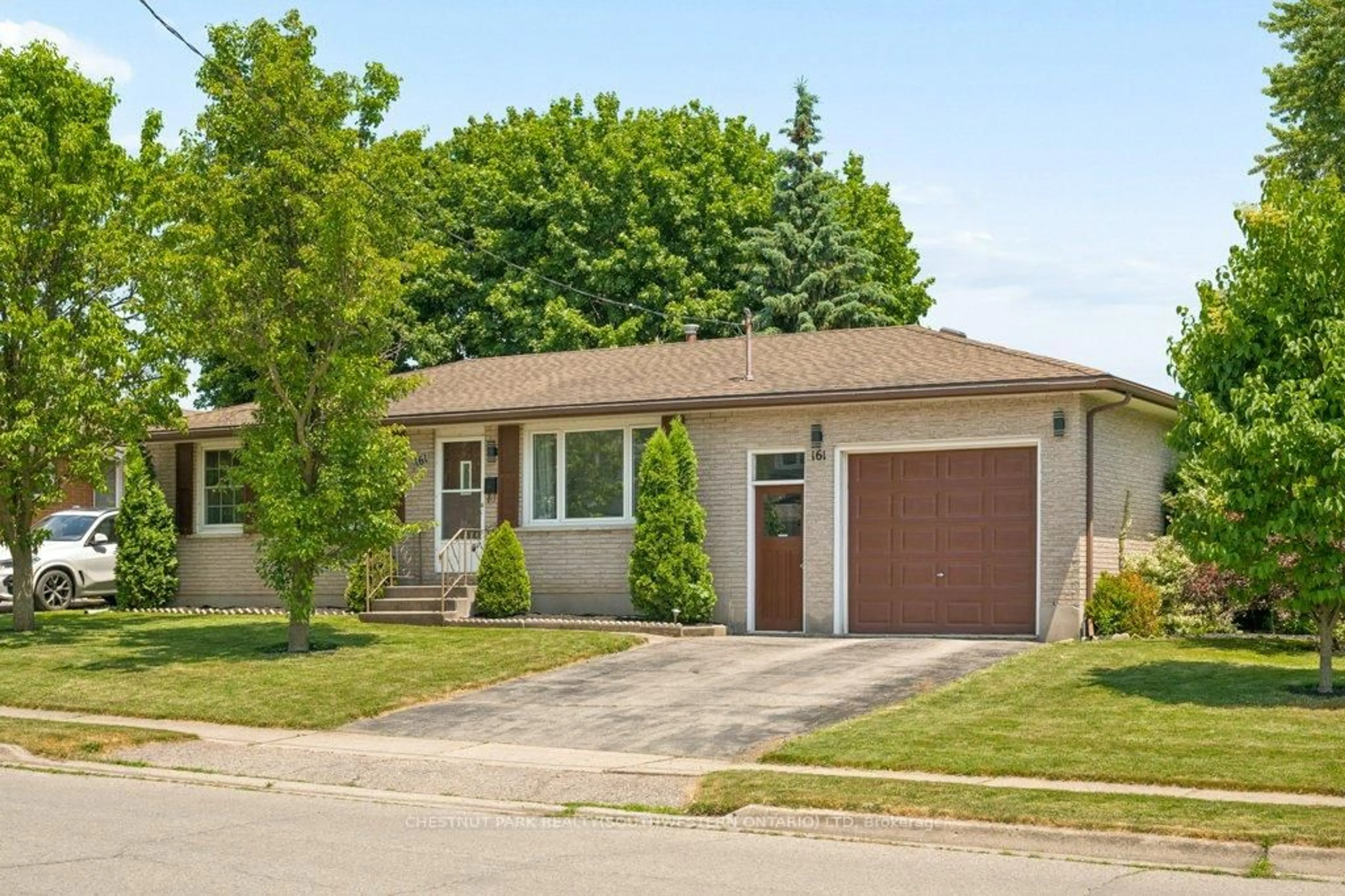 Home with brick exterior material, street for 161 East Park Dr, Woodstock Ontario N4S 3N1