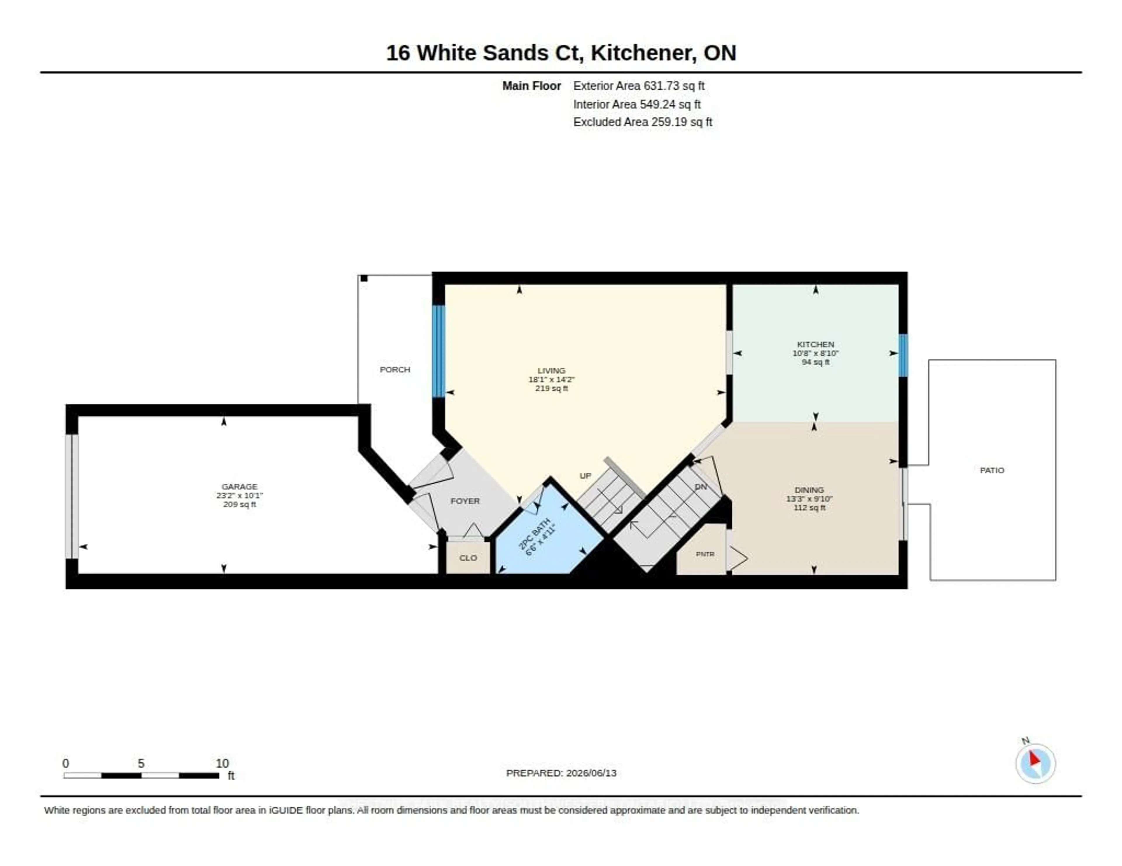 Floor plan for 16 White Sands Crt, Kitchener Ontario N2E 3S4