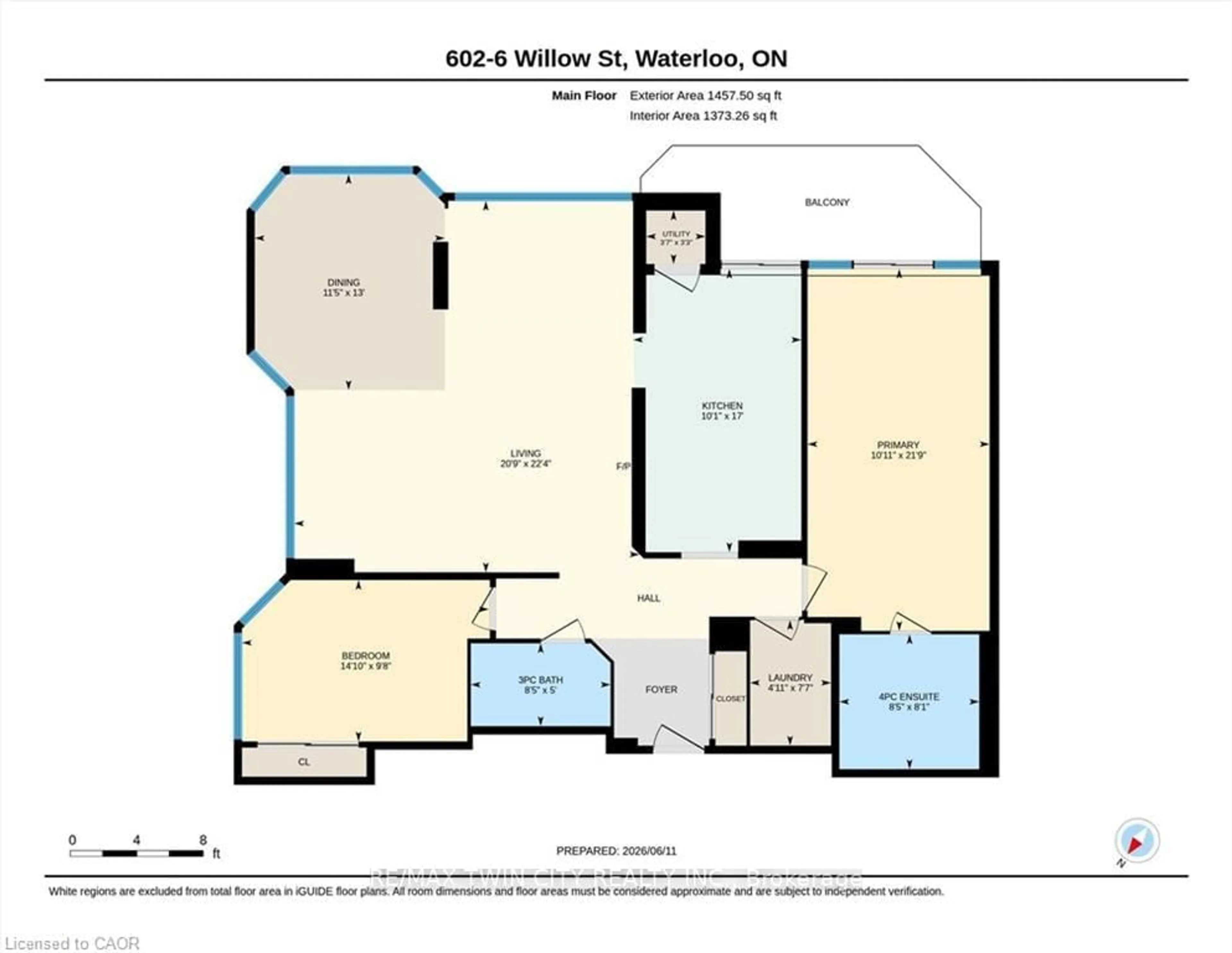 Floor plan for 6 Willow St #602, Waterloo Ontario N2J 4S3
