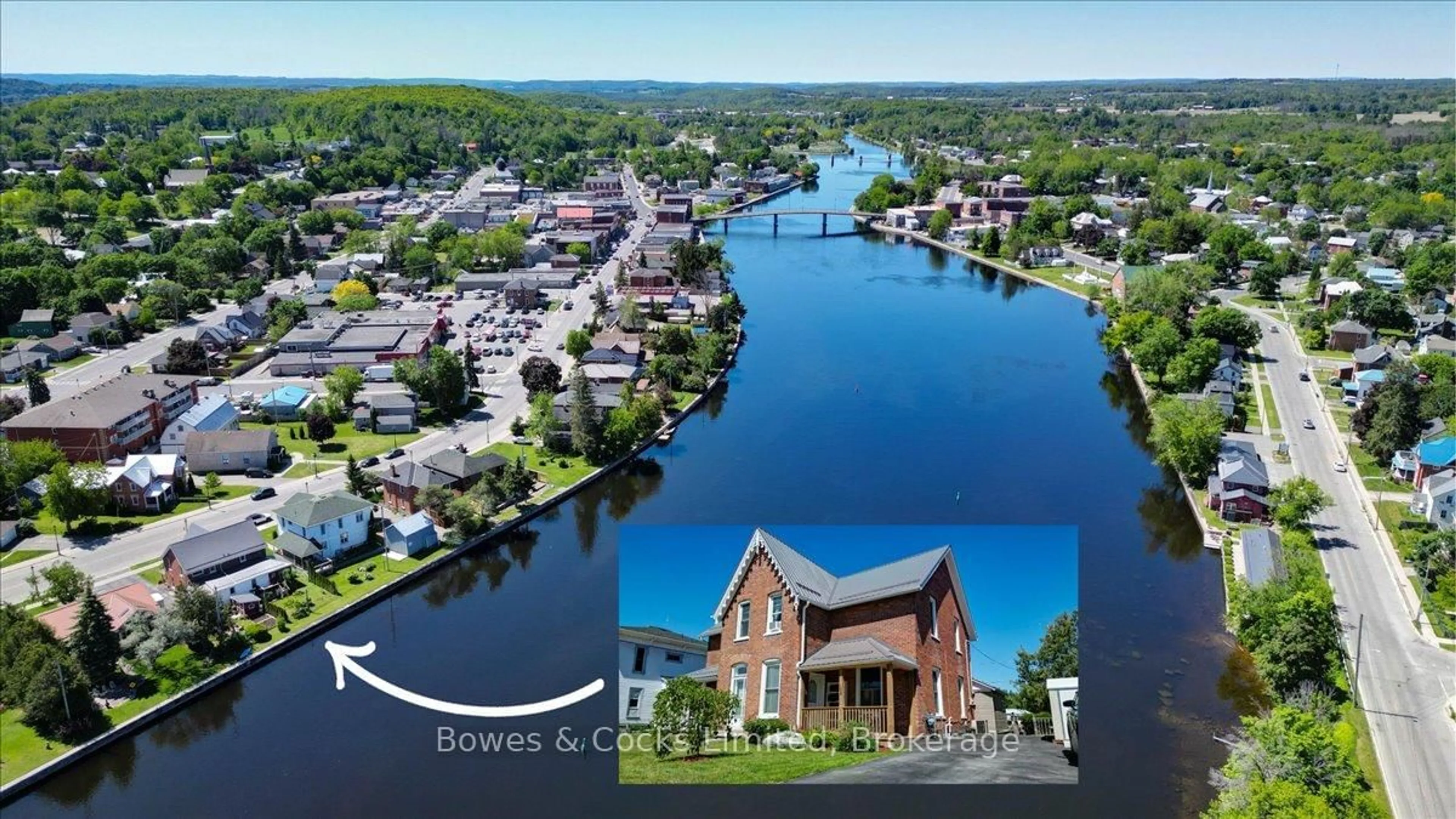 A pic from outside/outdoor area/front of a property/back of a property/a pic from drone, water/lake/river/ocean view for 126 Front St, Trent Hills Ontario K0L 1L0
