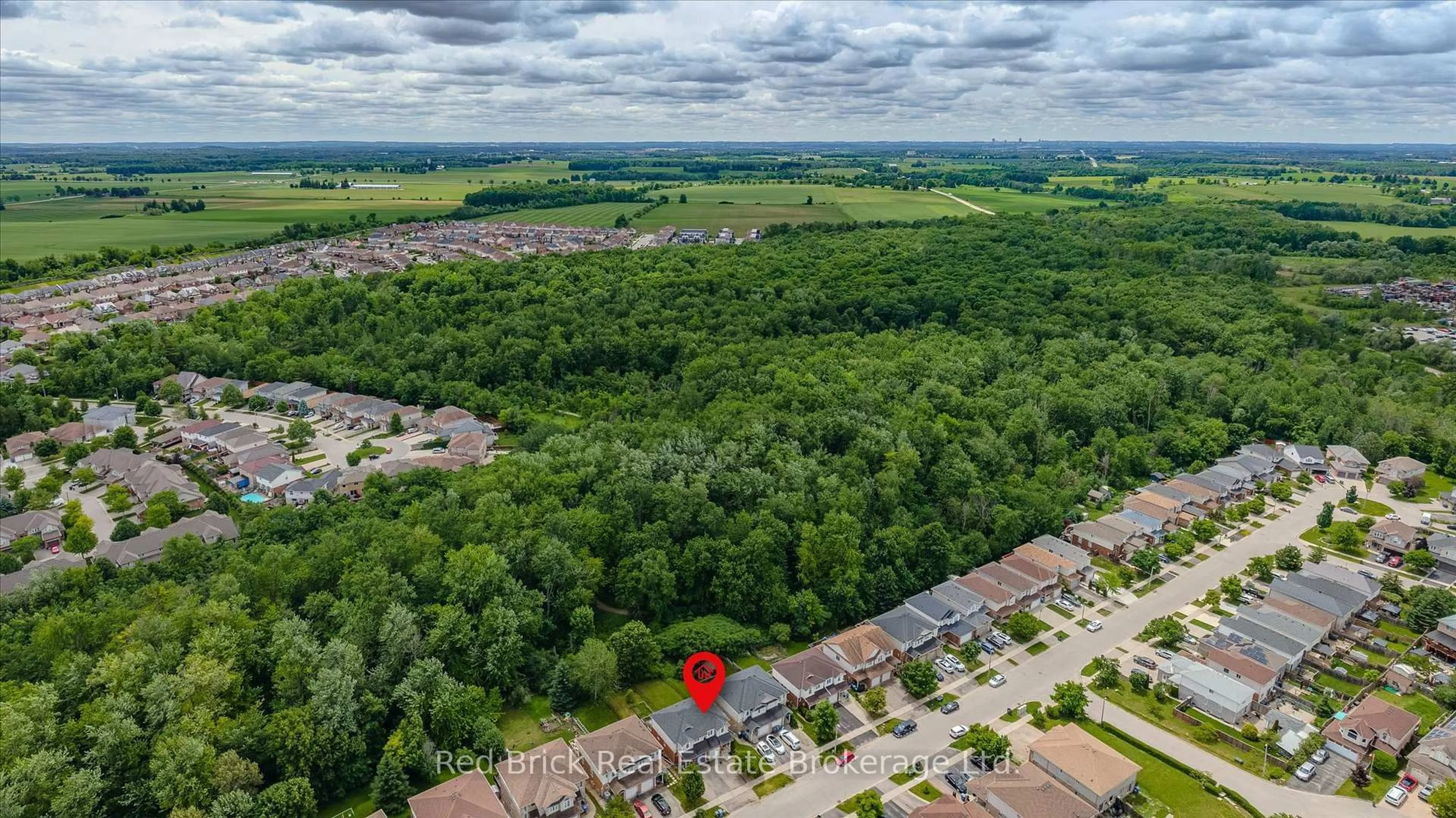 A pic from outside/outdoor area/front of a property/back of a property/a pic from drone, forest/trees view for 30 Chillico Dr, Guelph Ontario N1K 1Y8
