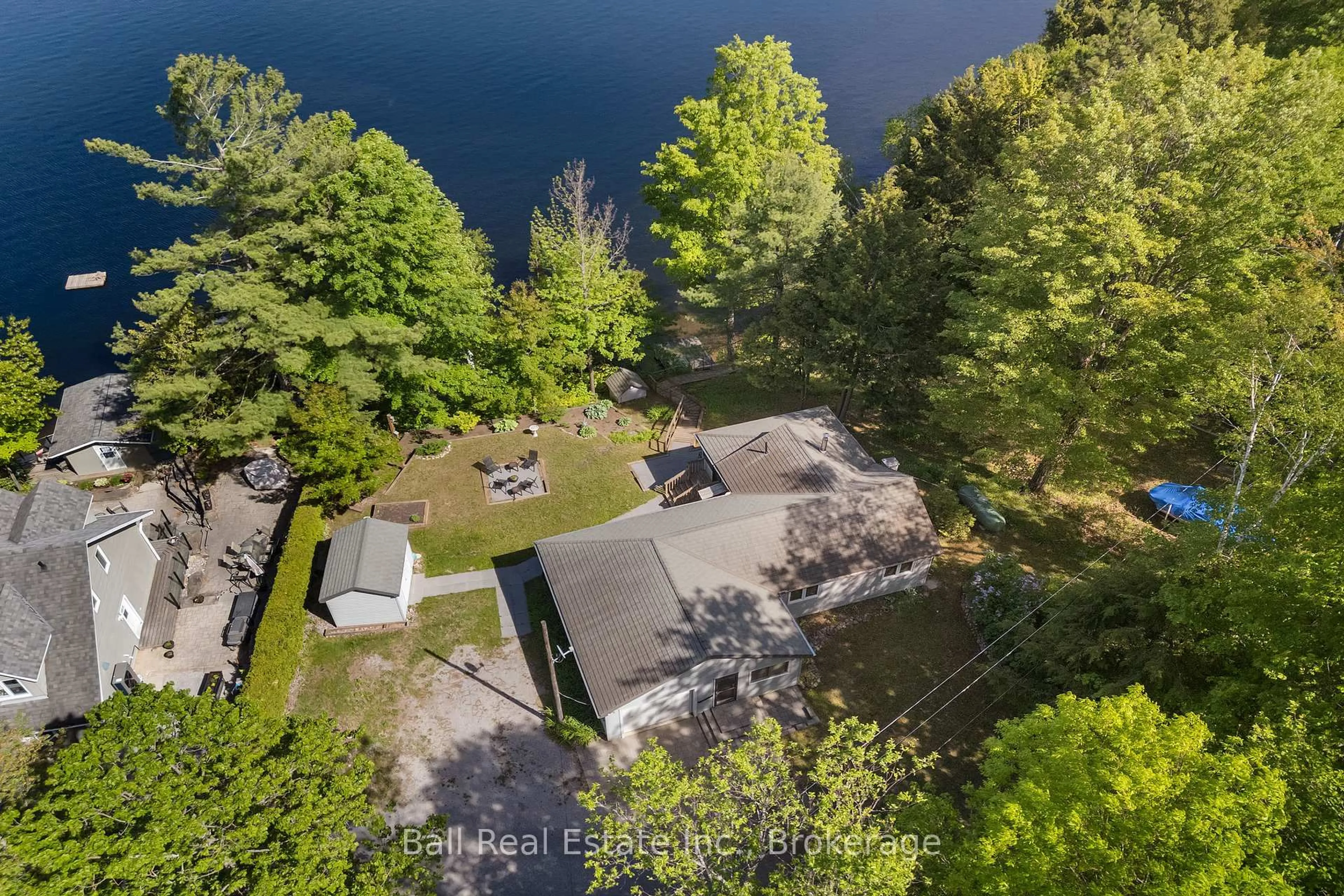 A pic from outside/outdoor area/front of a property/back of a property/a pic from drone, water/lake/river/ocean view for 1120 Ruthven Rd, Highlands East Ontario K0L 1C0
