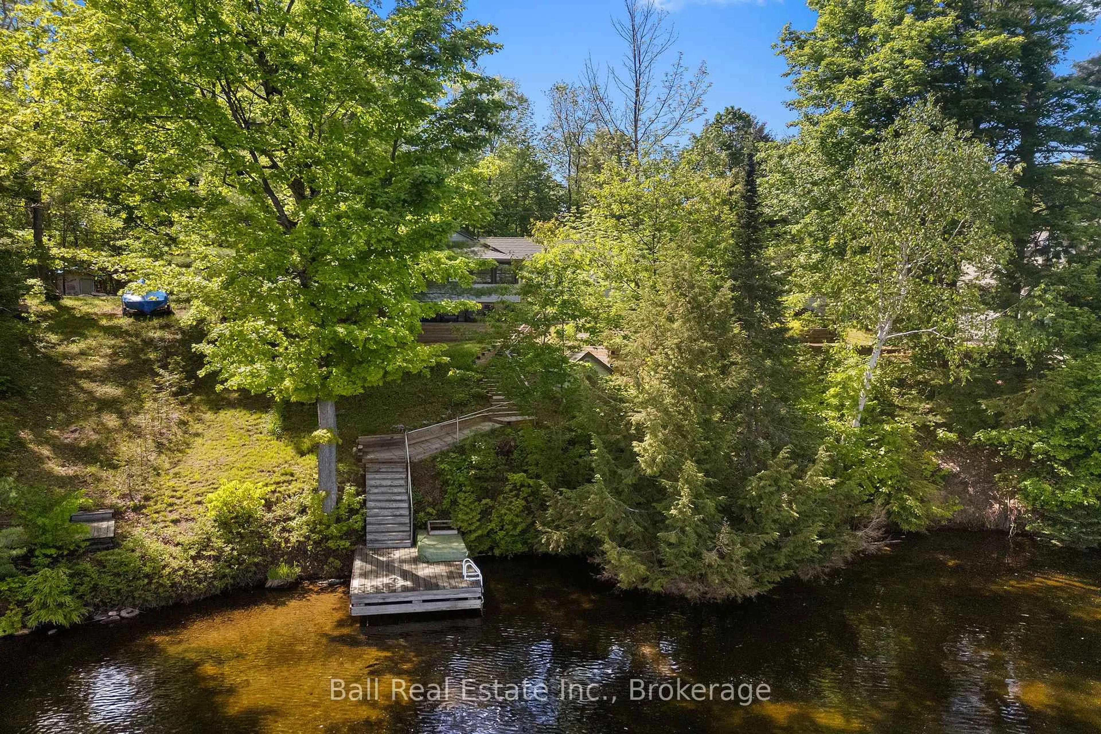 A pic from outside/outdoor area/front of a property/back of a property/a pic from drone, water/lake/river/ocean view for 1120 Ruthven Rd, Highlands East Ontario K0L 1C0
