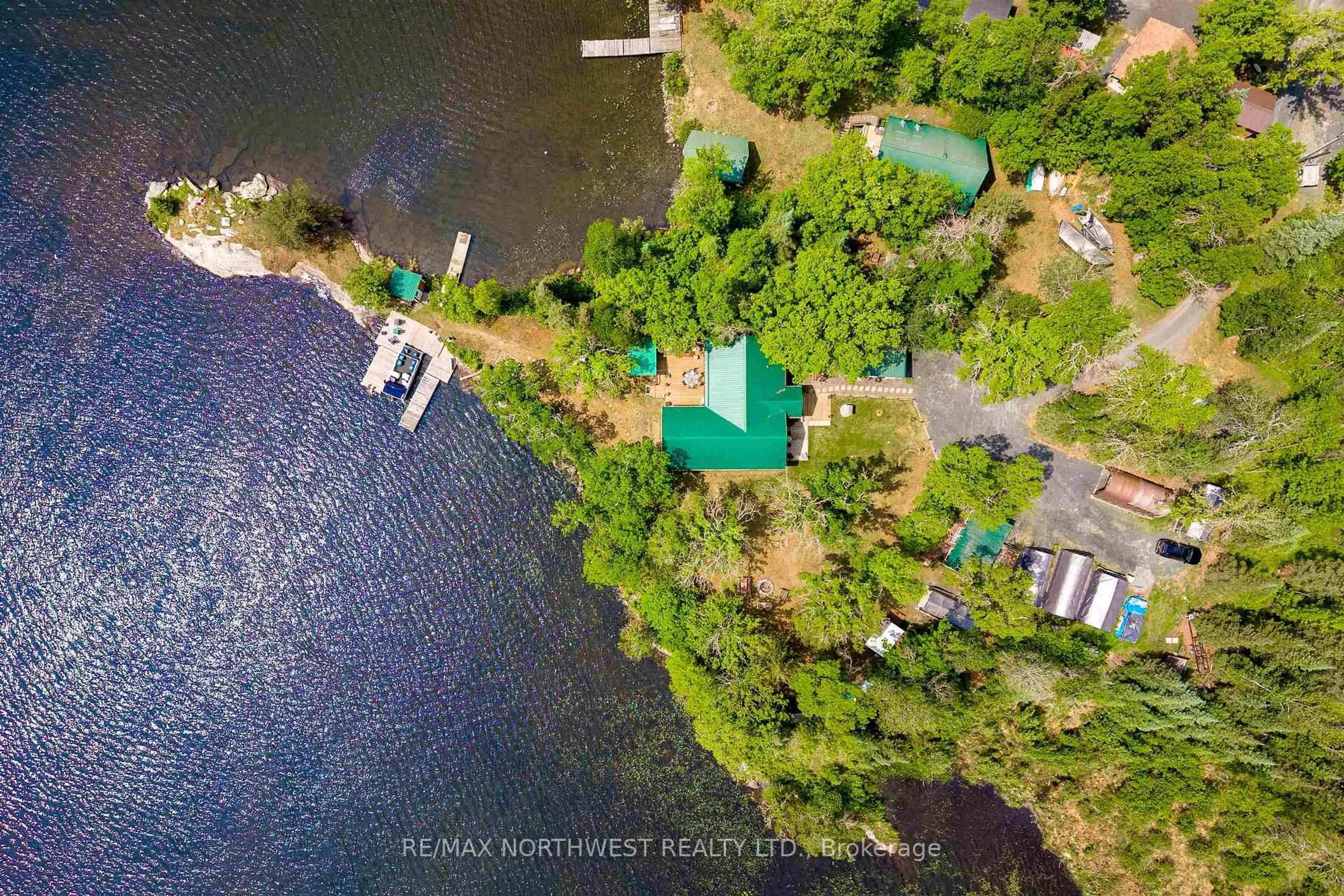 A pic from outside/outdoor area/front of a property/back of a property/a pic from drone, water/lake/river/ocean view for 89 One to Nine Road, Kenora Remote Area Ontario P0X 1C0