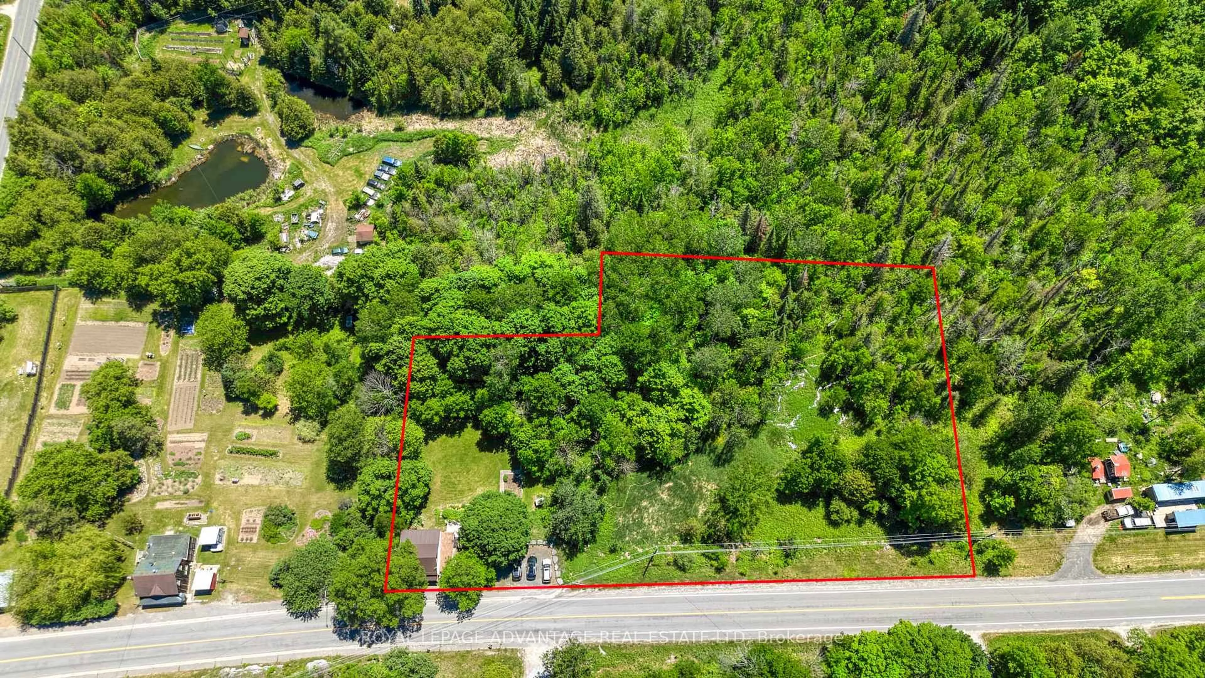 A pic from outside/outdoor area/front of a property/back of a property/a pic from drone, forest/trees view for 2541 Watsons Corners Rd, Lanark Ontario K0G 1K0