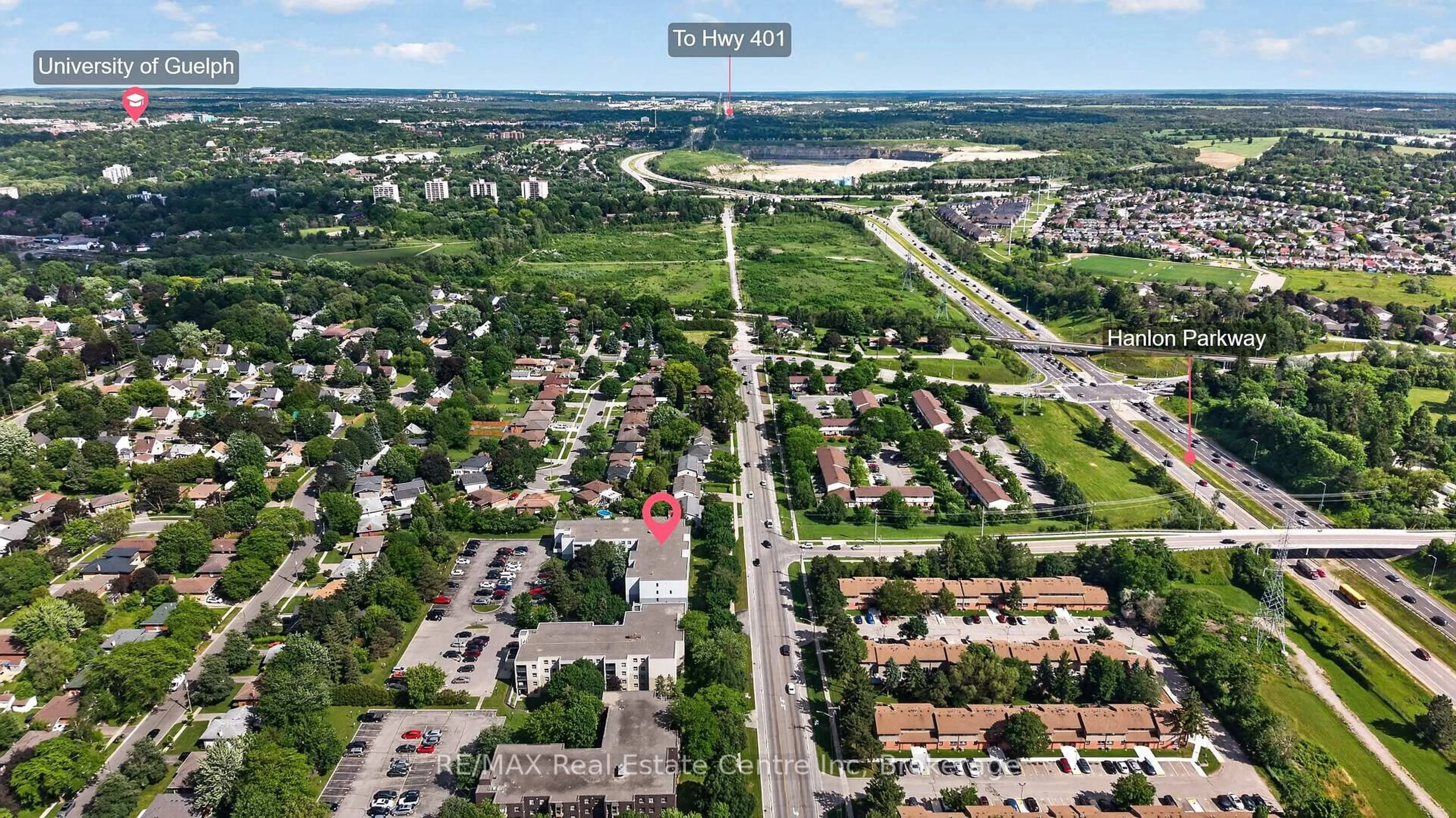 A pic from outside/outdoor area/front of a property/back of a property/a pic from drone, street for 65 Silvercreek Pkwy #401, Guelph Ontario N1H 7R9
