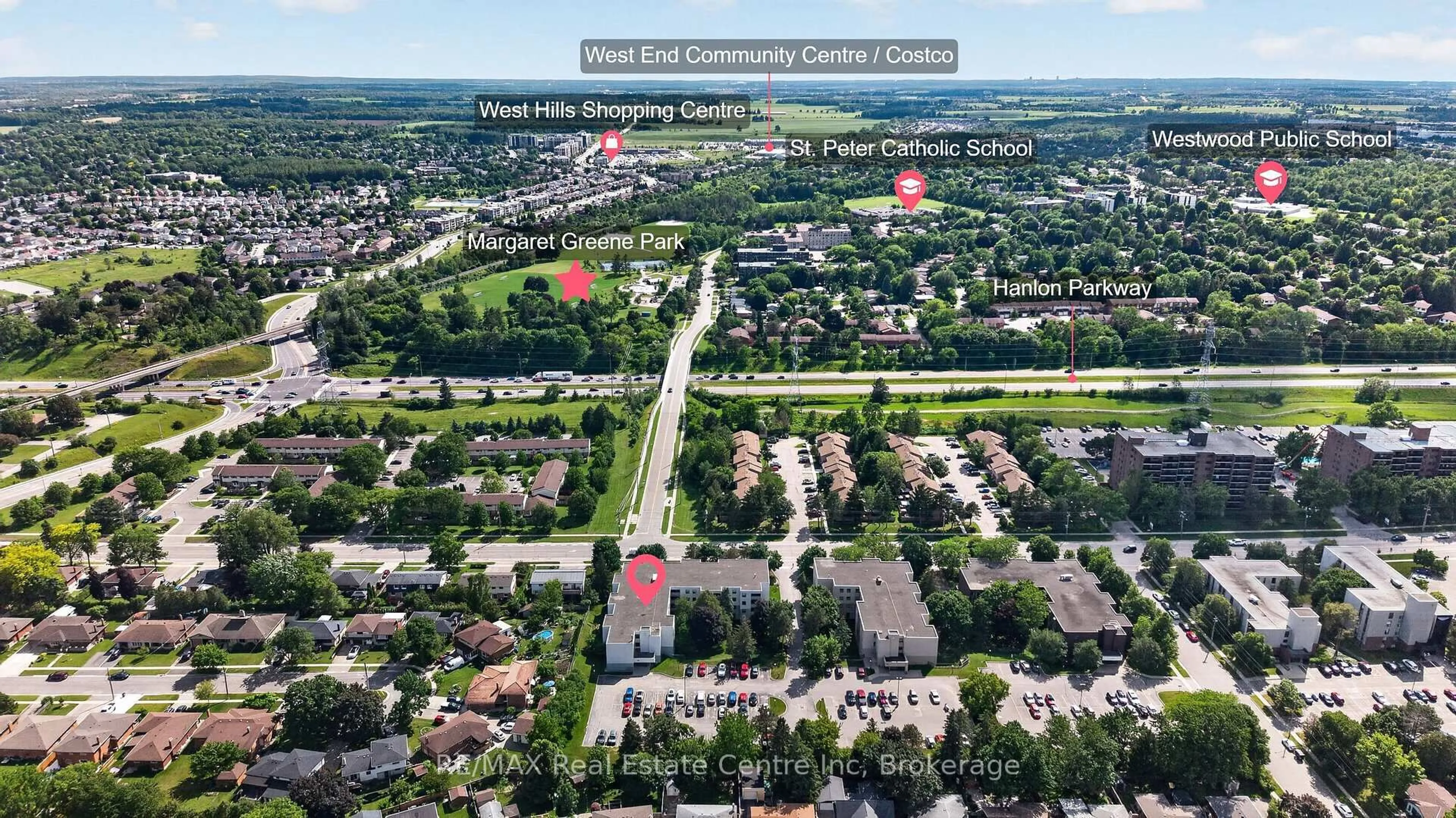 A pic from outside/outdoor area/front of a property/back of a property/a pic from drone, street for 65 Silvercreek Pkwy #401, Guelph Ontario N1H 7R9