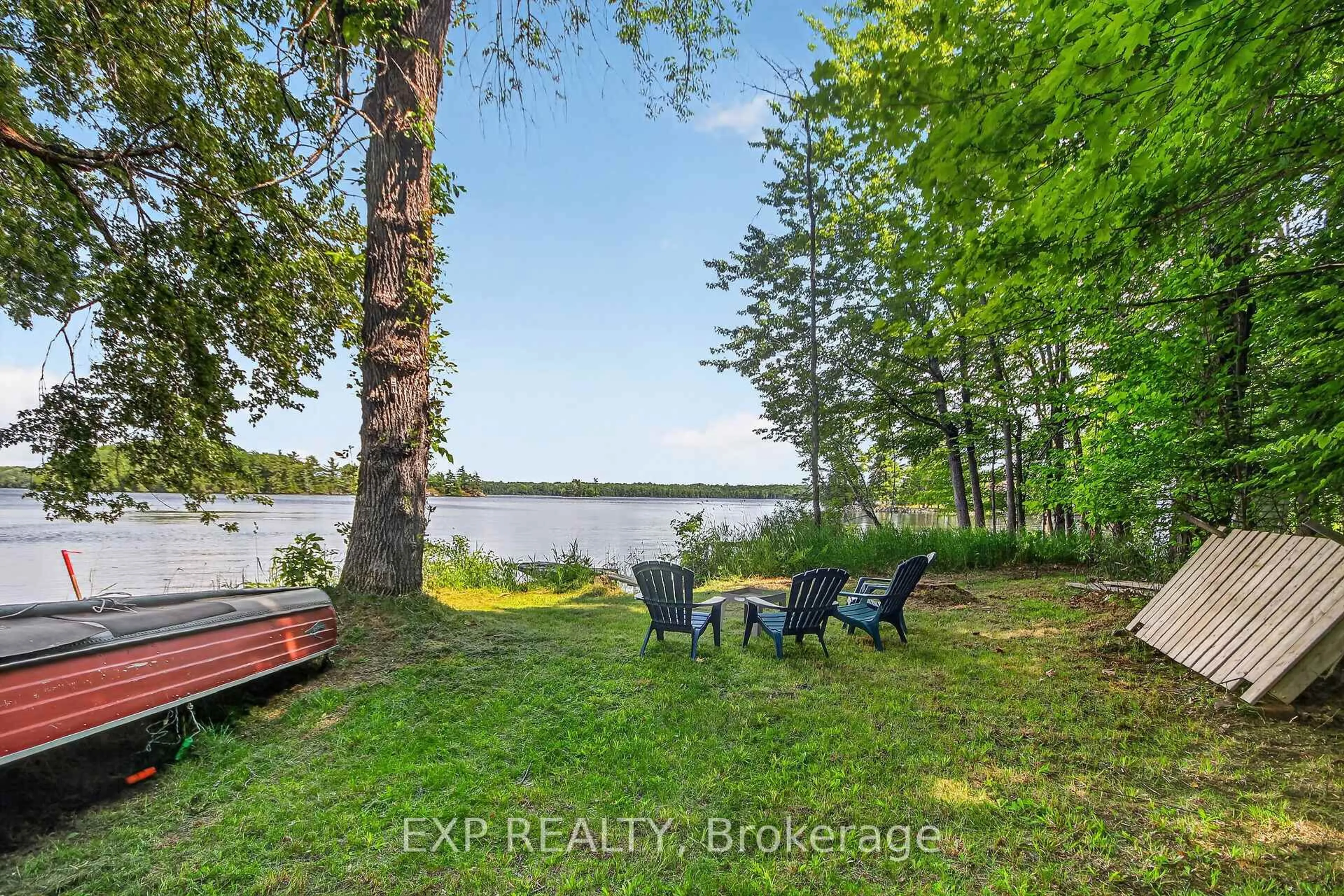 Patio, water/lake/river/ocean view for 61 Cedar Haven Lane, Tichborne Ontario K0H 2V0