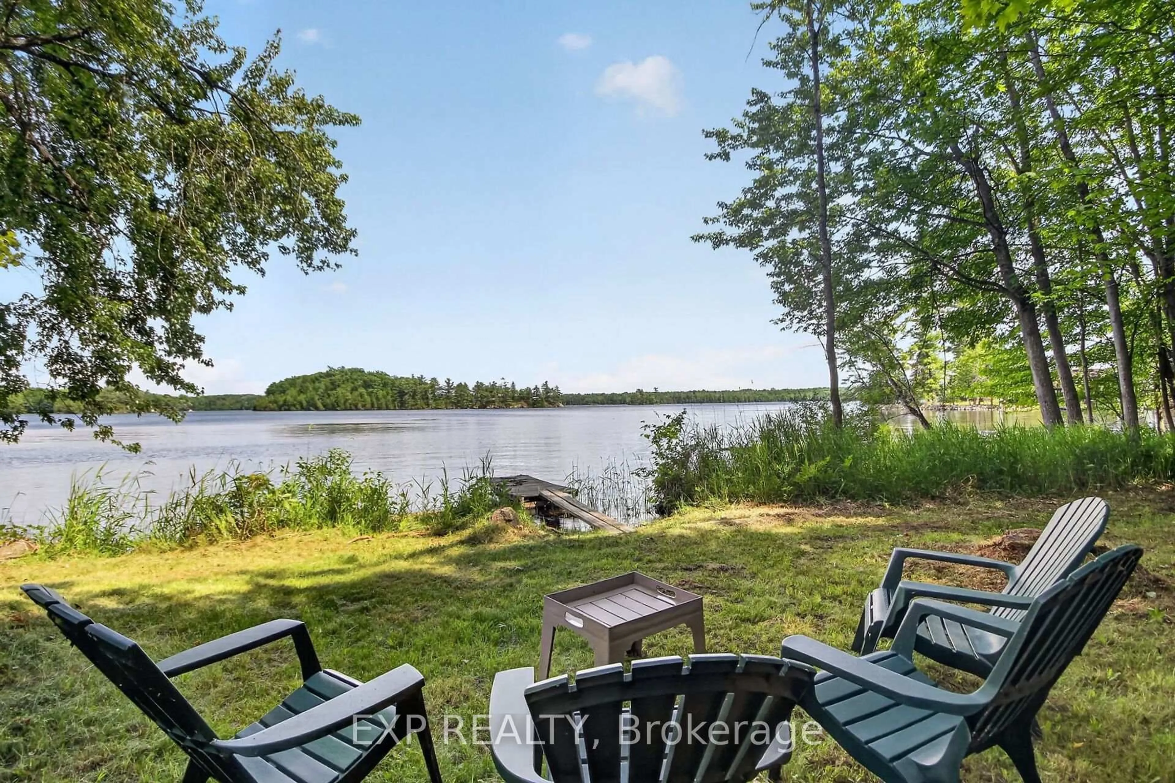 Patio, water/lake/river/ocean view for 61 Cedar Haven Lane, Tichborne Ontario K0H 2V0