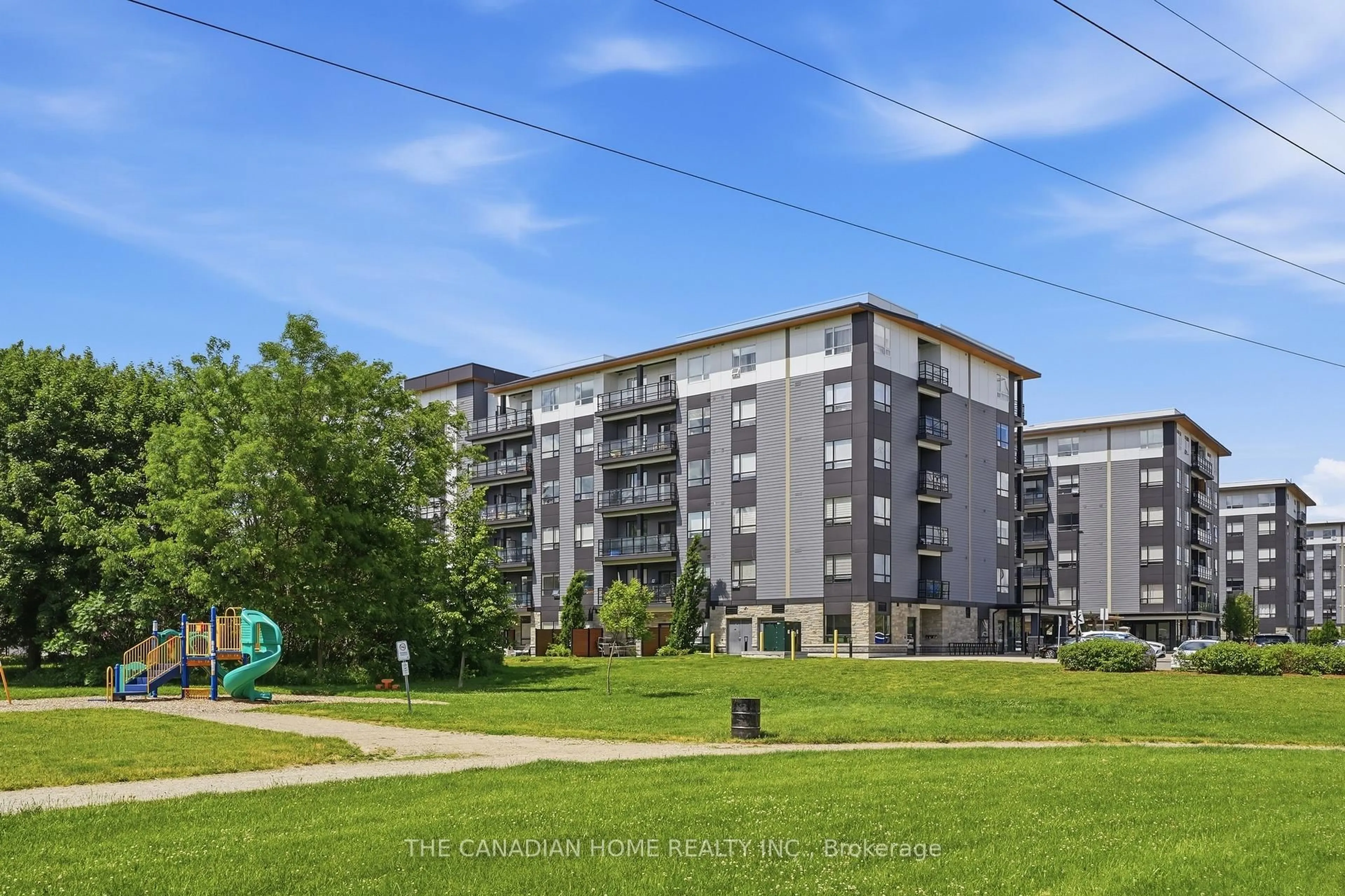 A pic from outside/outdoor area/front of a property/back of a property/a pic from drone, unknown for 243 Northfield Dr #405, Waterloo Ontario N2K 0G9
