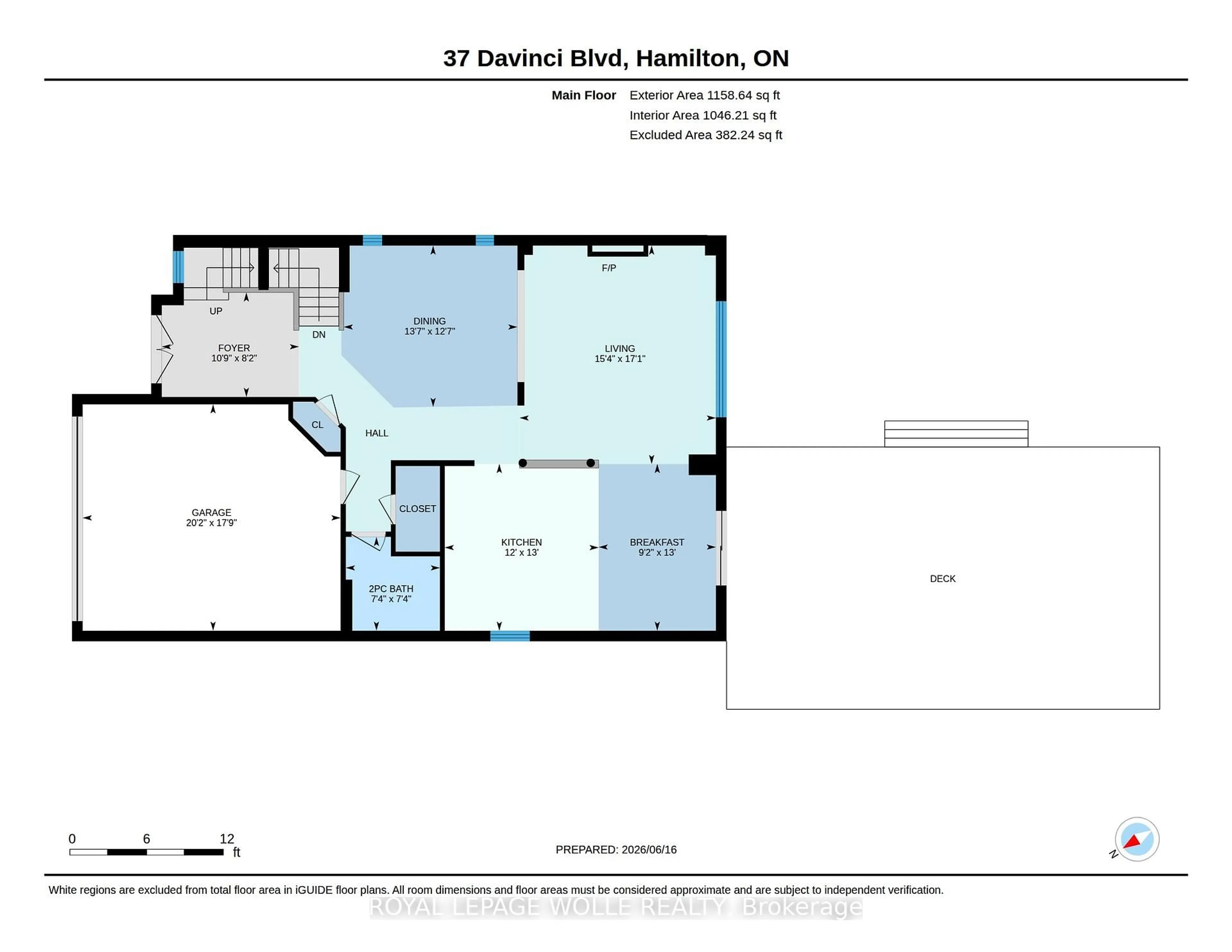 Floor plan for 37 Davinci Blvd, Hamilton Ontario L9B 0C5
