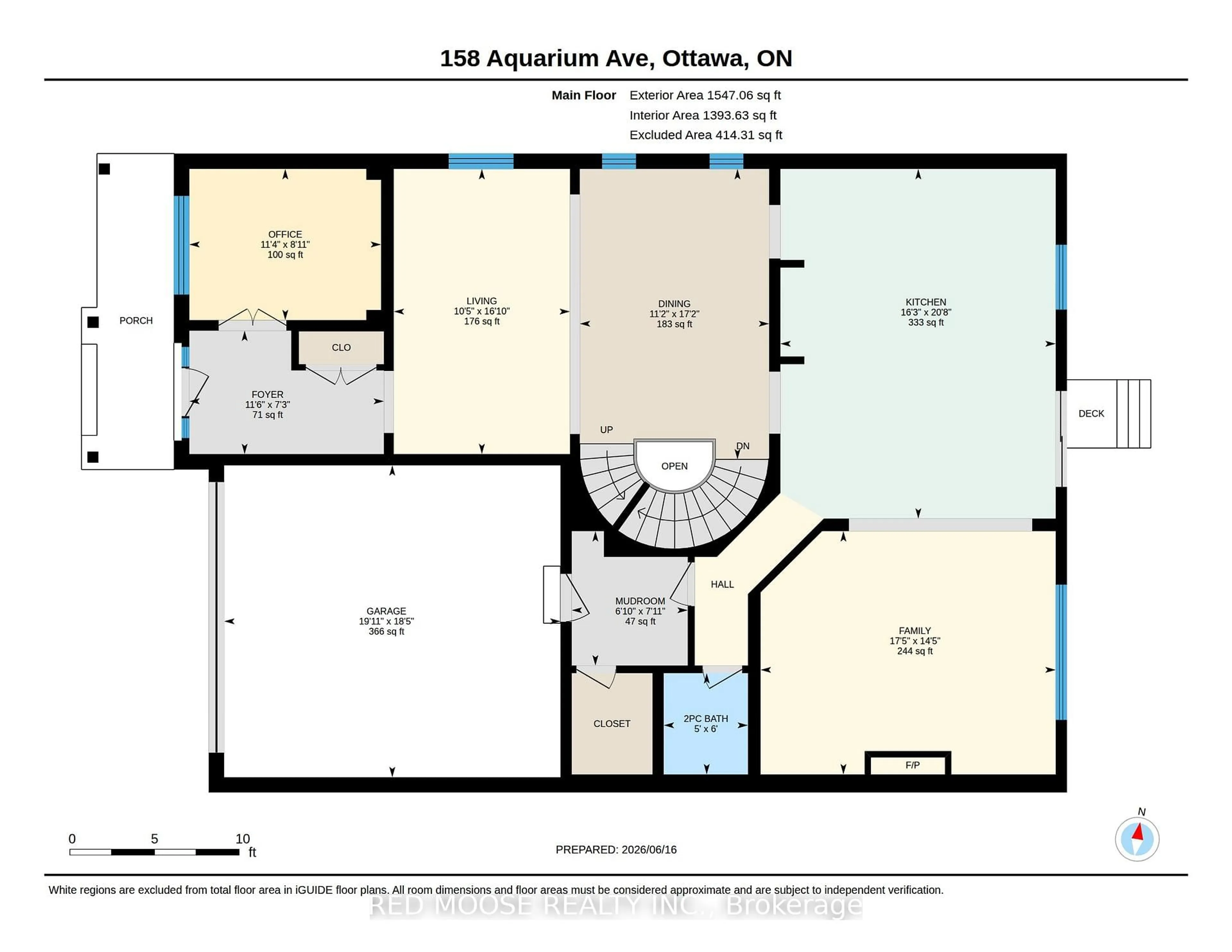 Floor plan for 158 Aquarium Ave, Ottawa Ontario K4A 1L1
